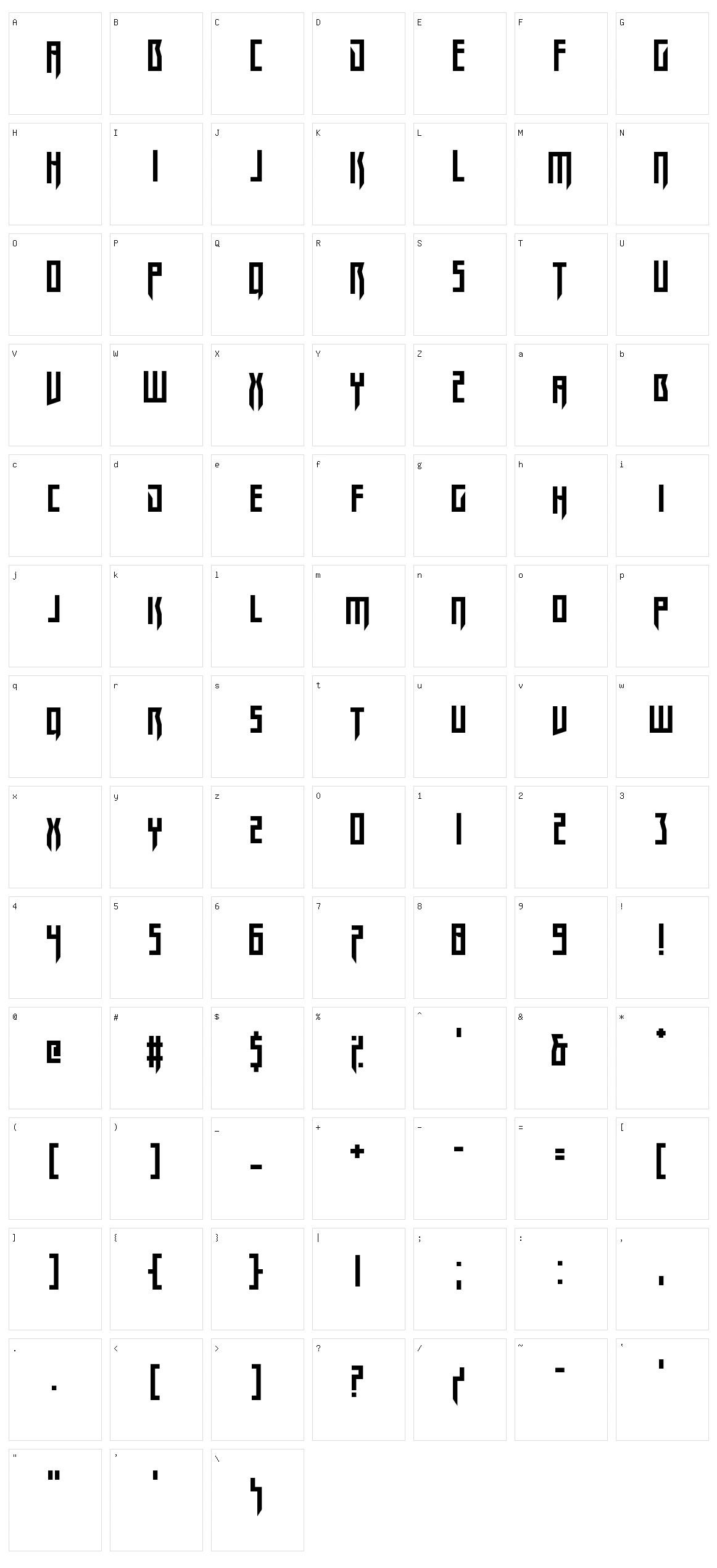 Megarok Character Set