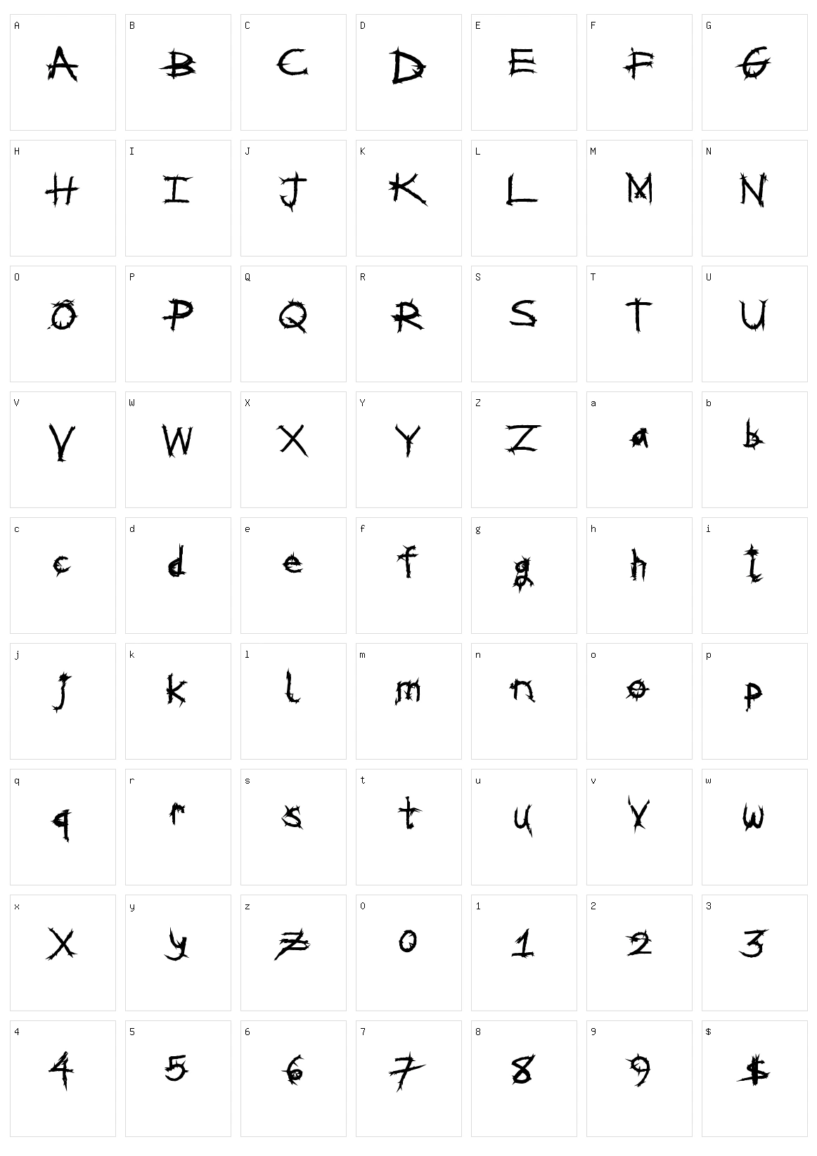 Metal Shred Character Set