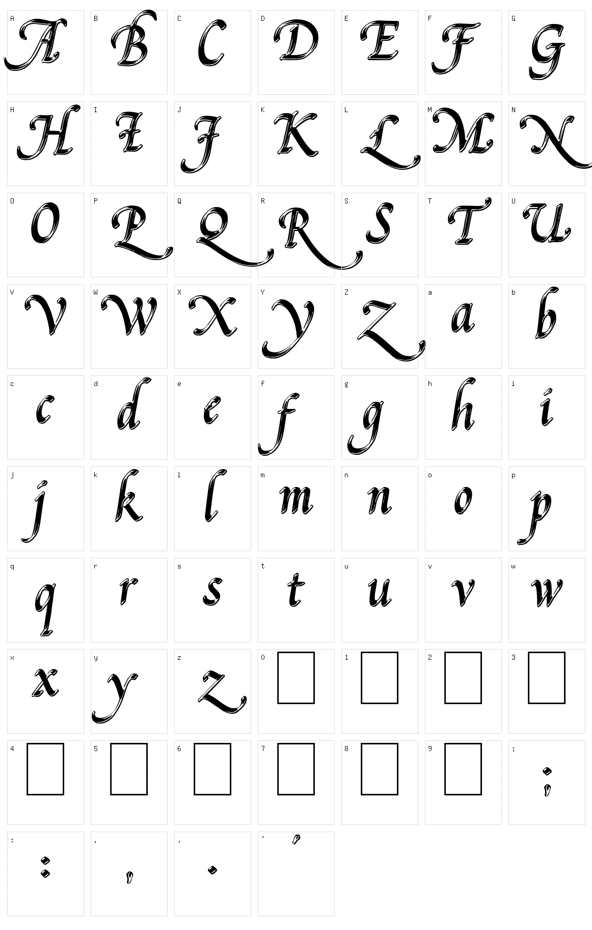 Pal Mod Character Set