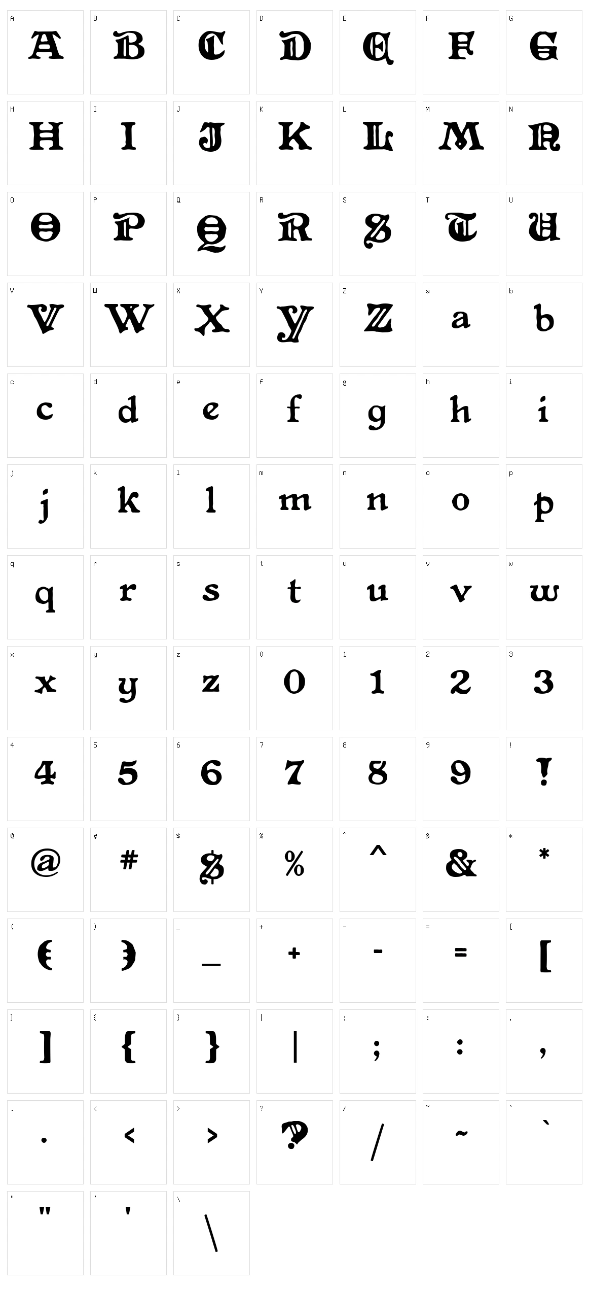 Primitive Character Set