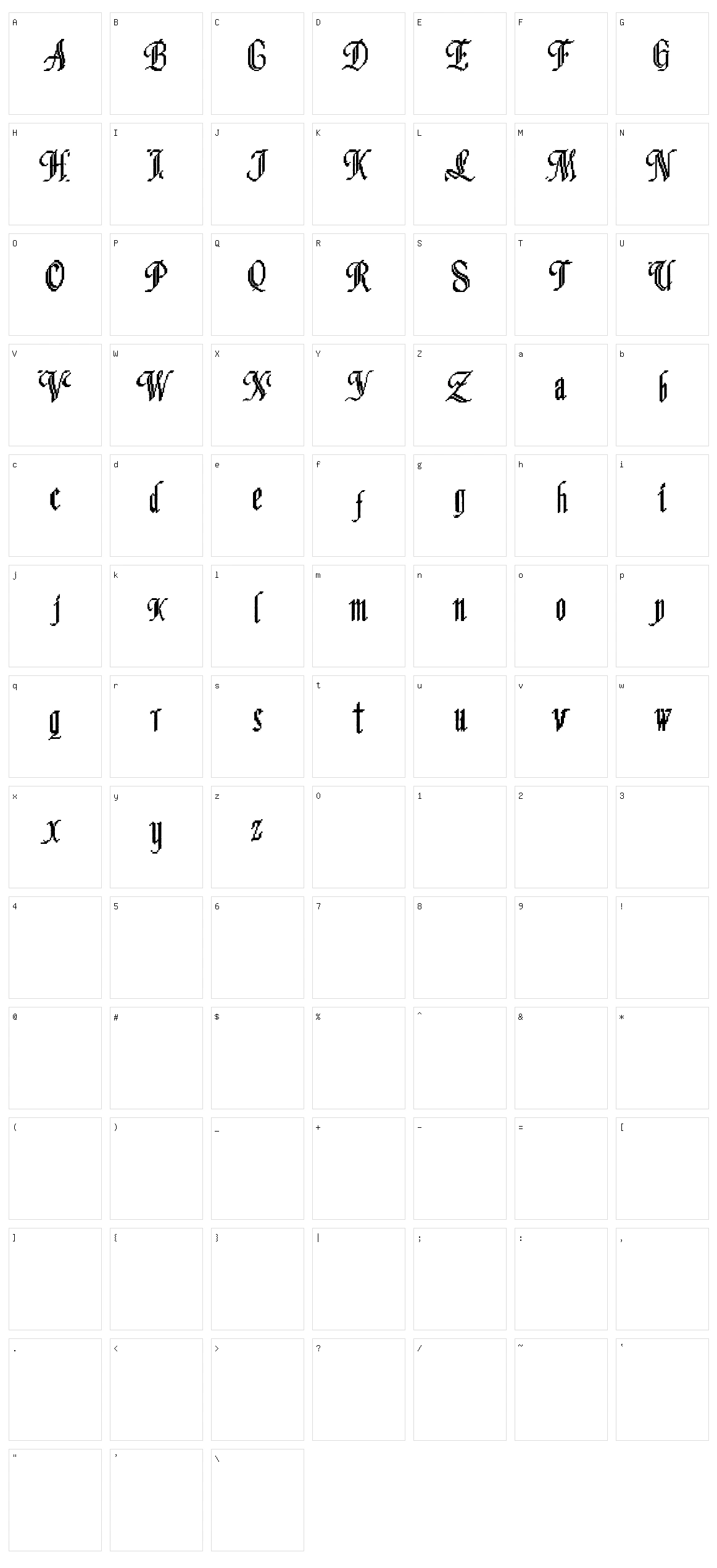 Proton Style Character Set