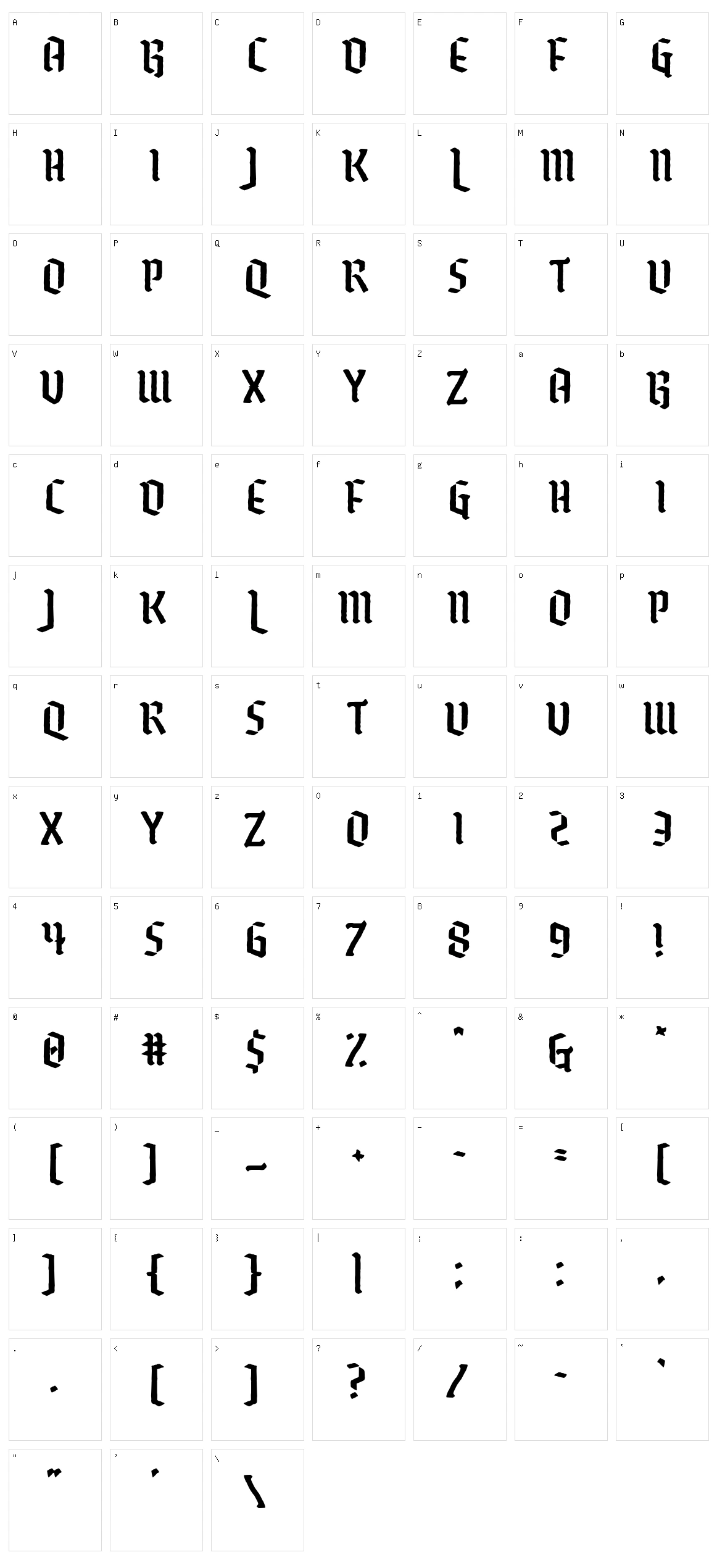 Romantic Chemicals Character Set