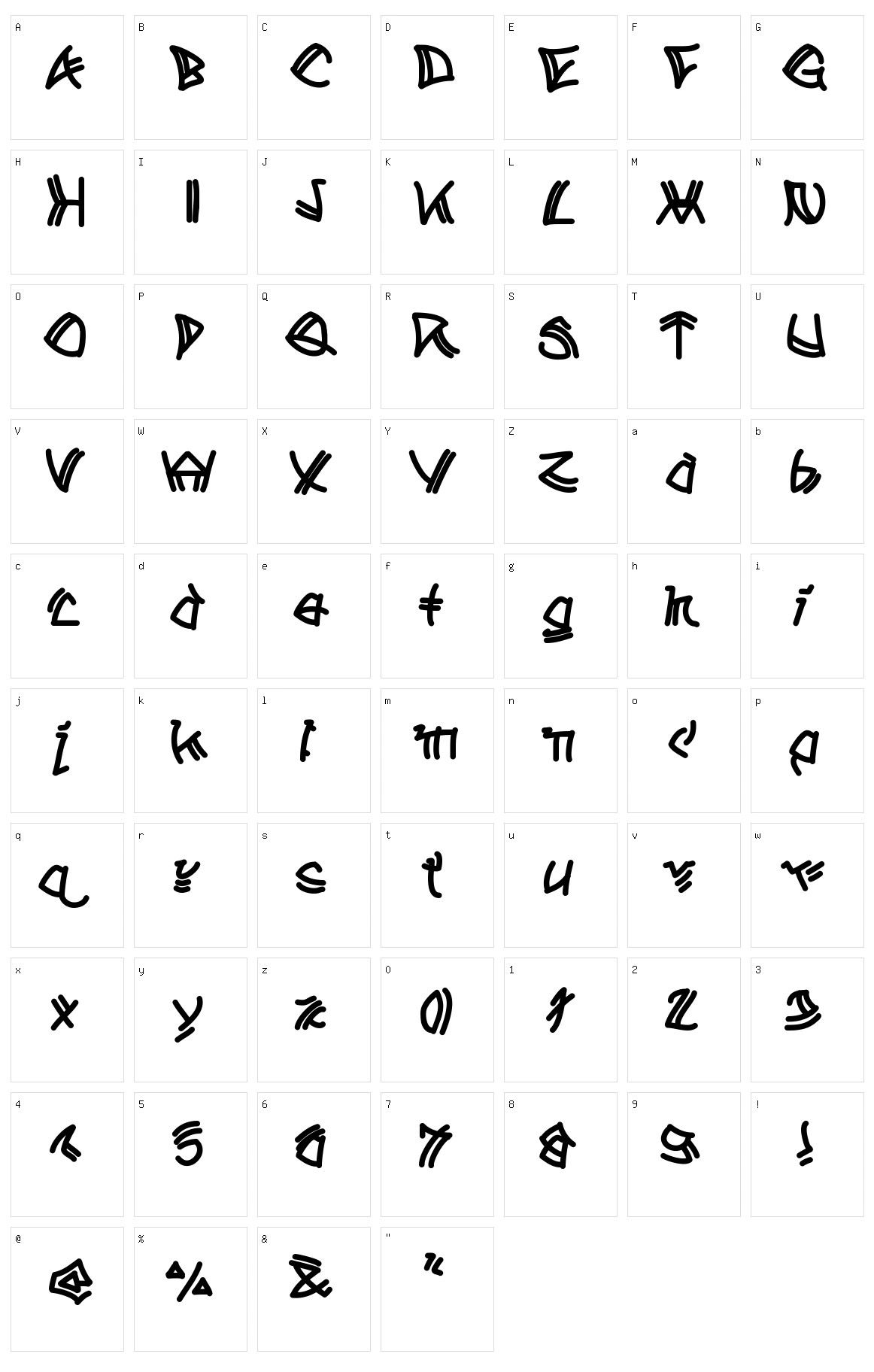 A Tribe of Aclems Character Set