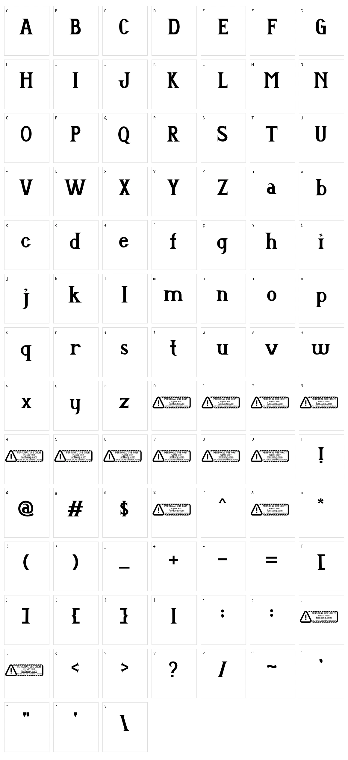 Thunderbolt Character Set