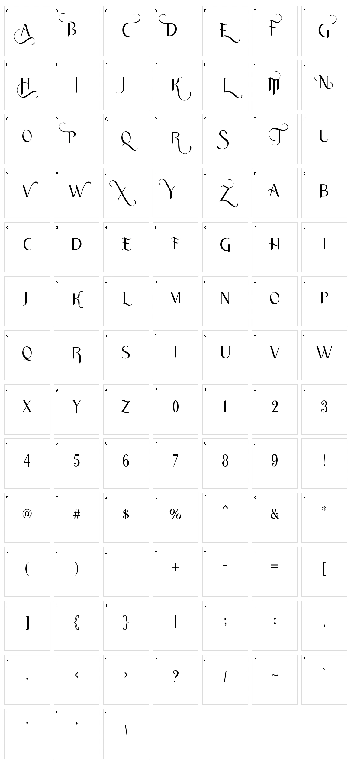 Traditian Character Set