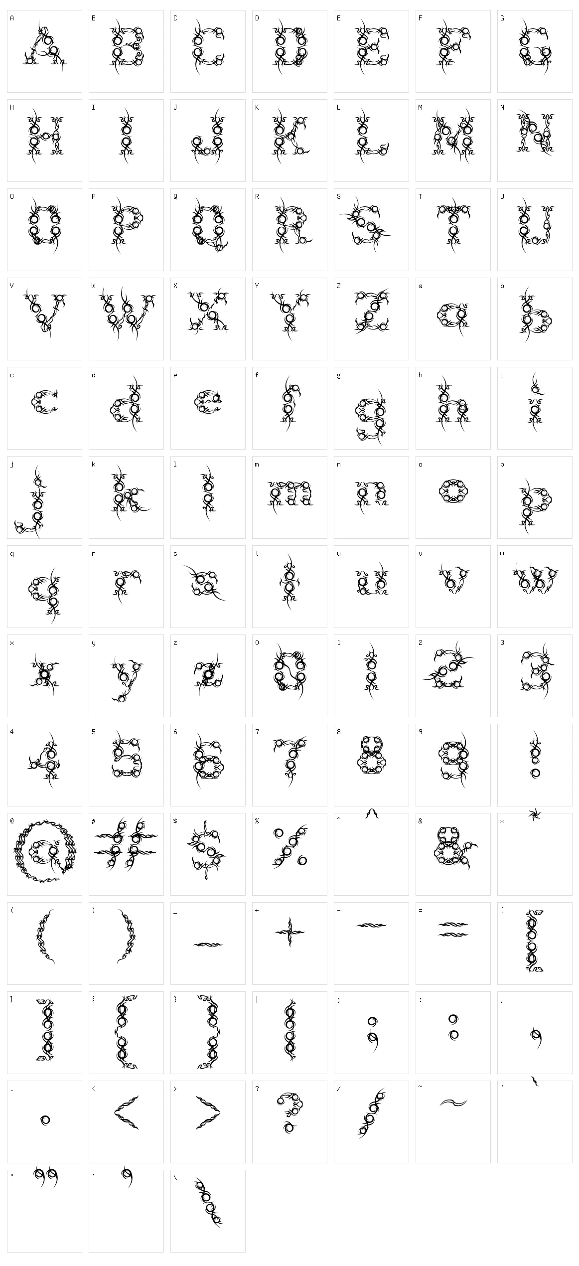 Tribou Character Set