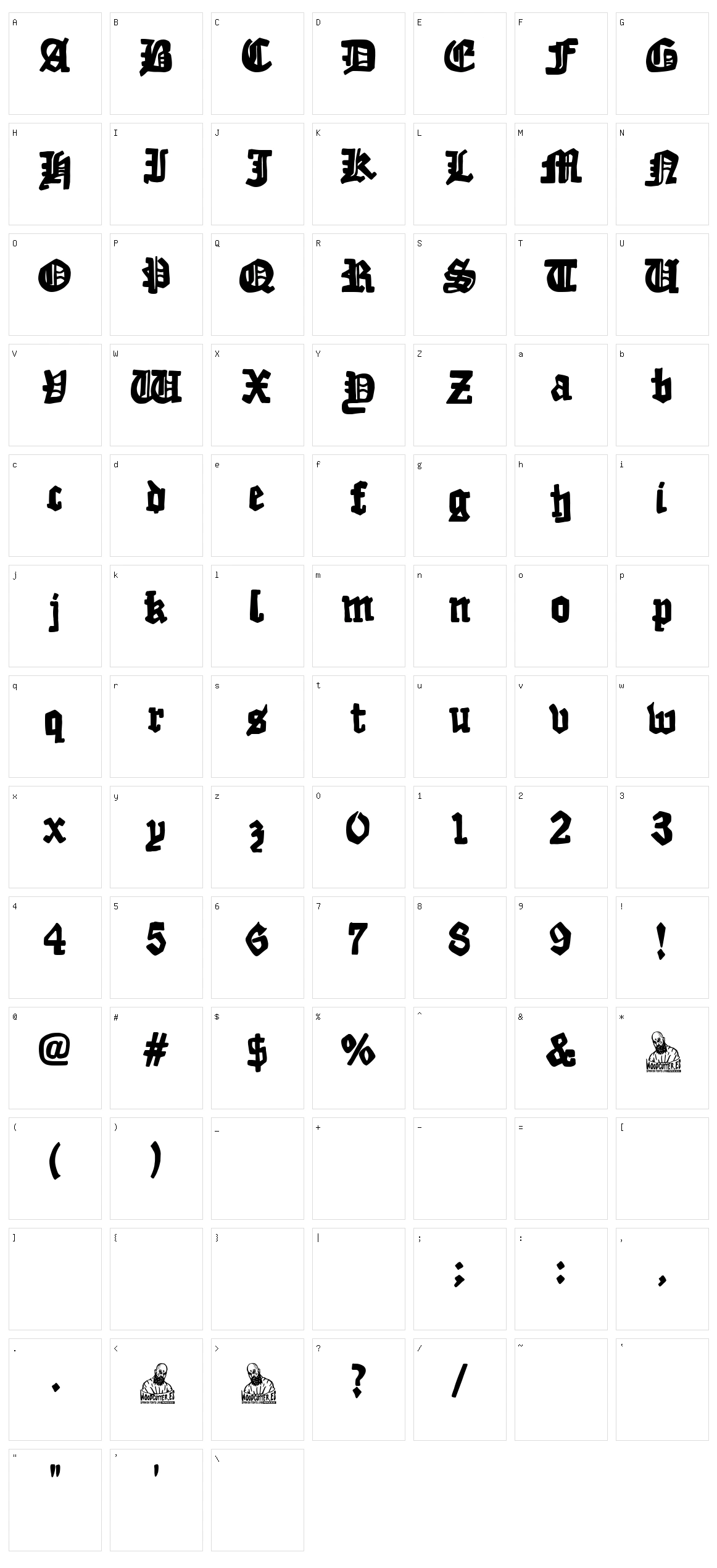 Tropper Of The Beast Character Set