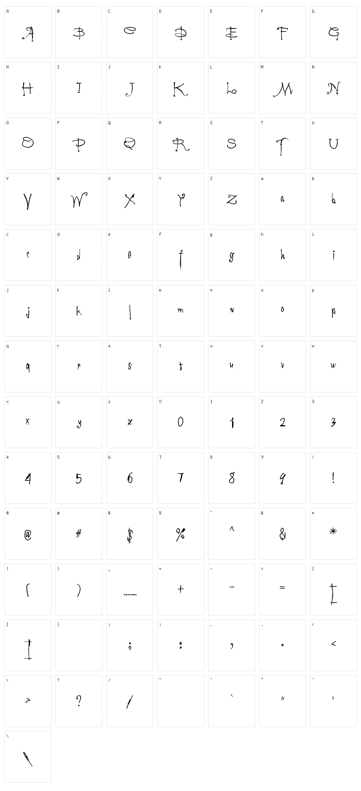 Vampyriqua Character Set