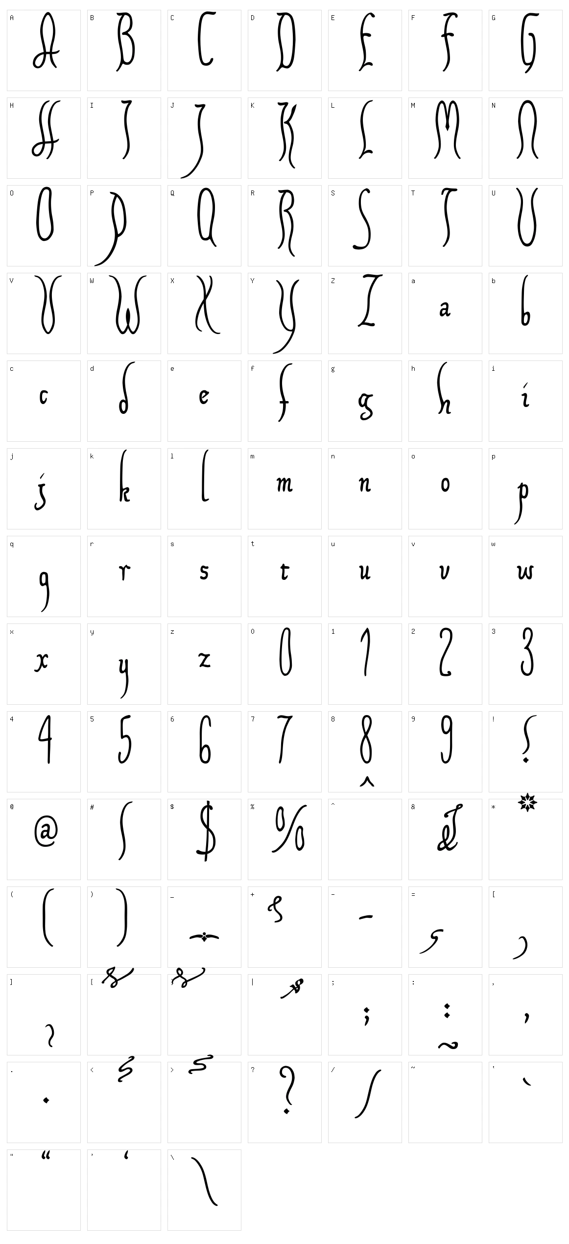 Xiparos Character Set