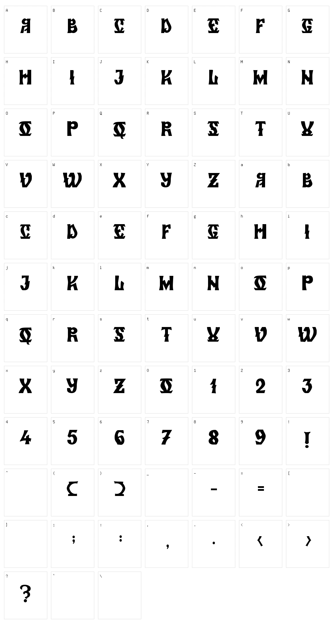 Zamolxis VI Character Set