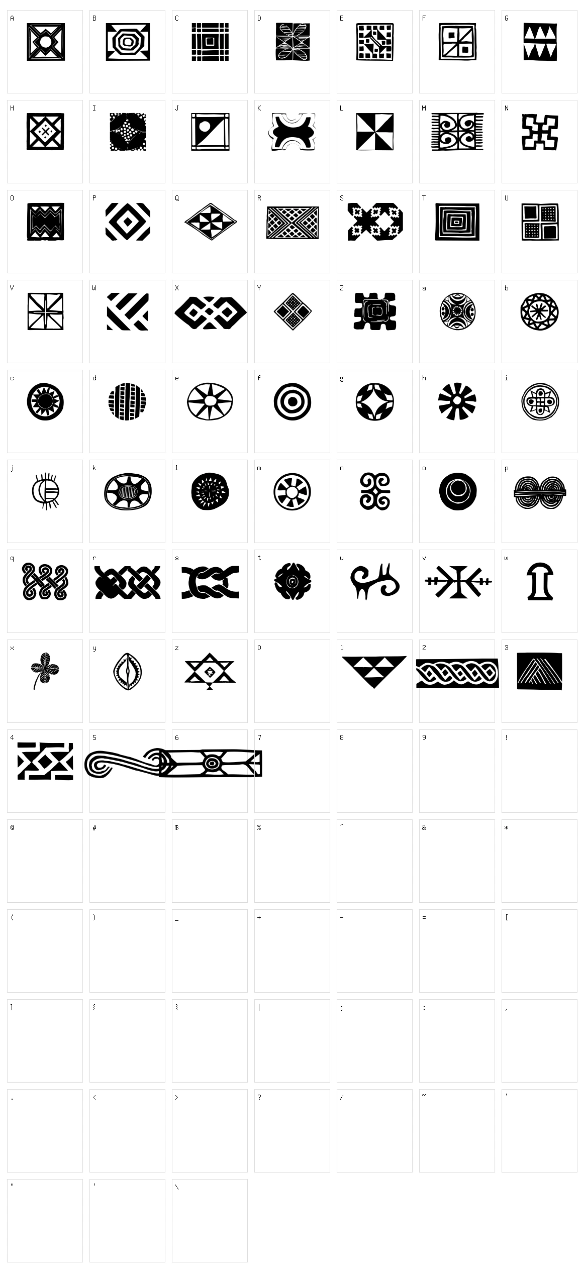 African Ornaments One Character Set