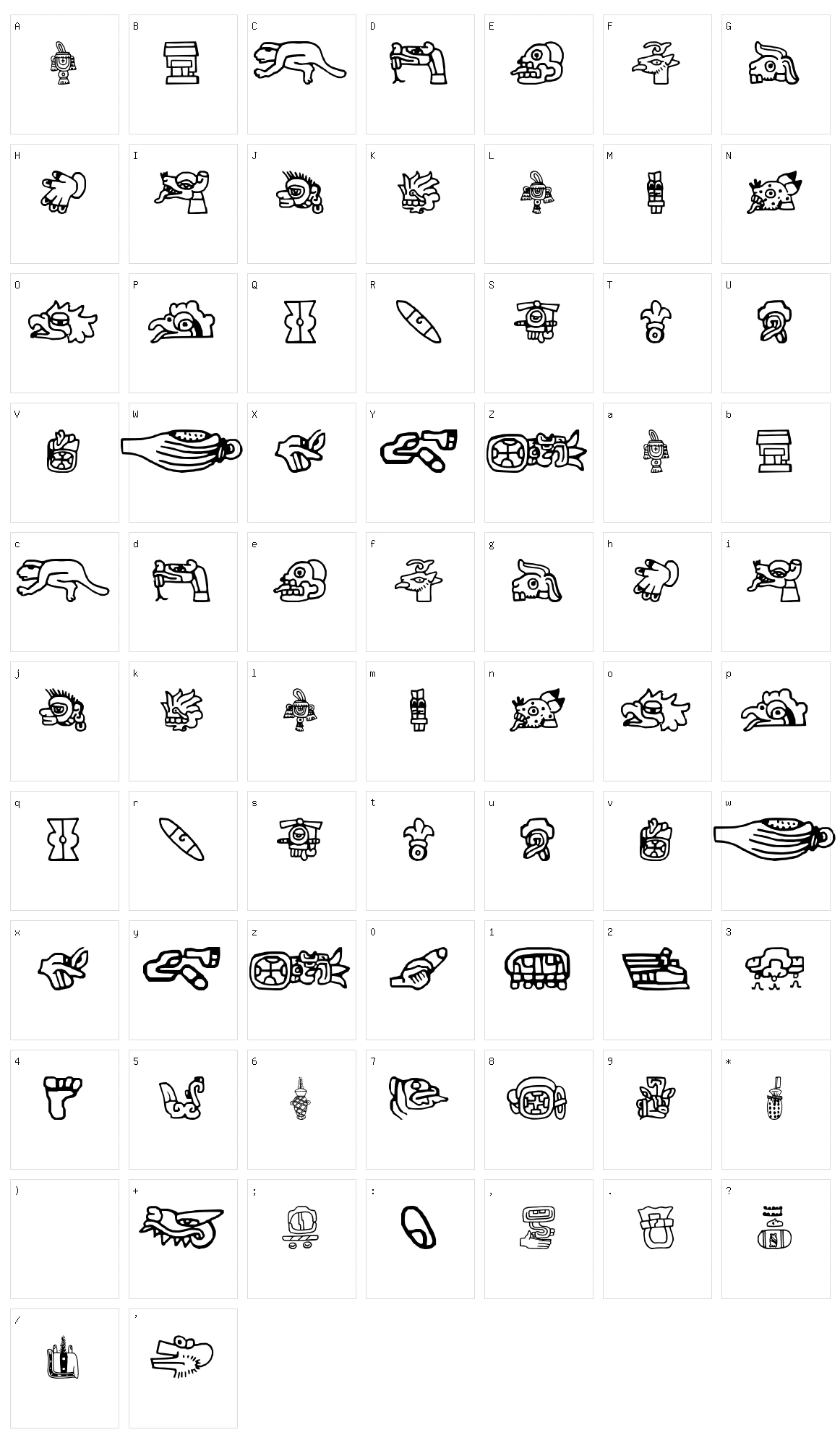 Aztec Character Set