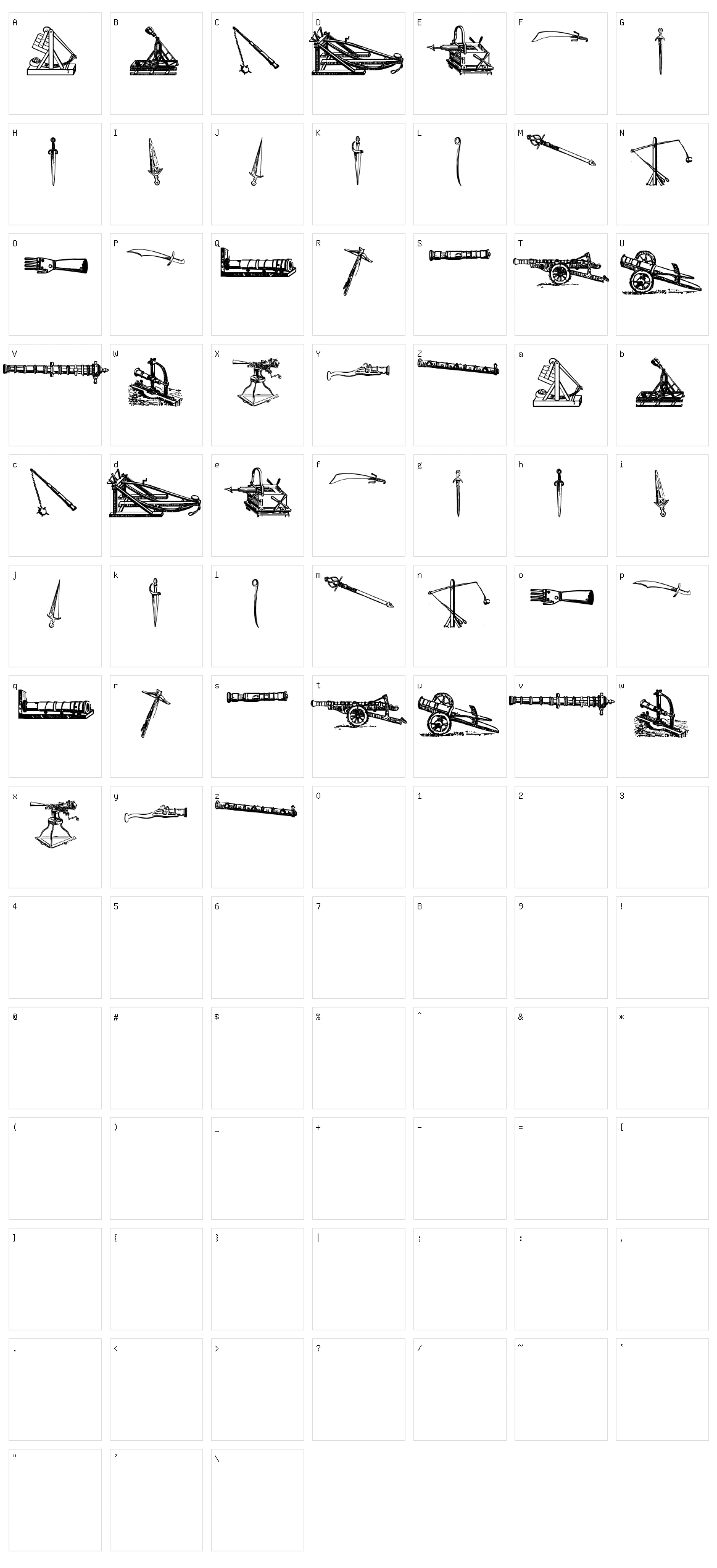 Ancient Weapons TFB Character Set