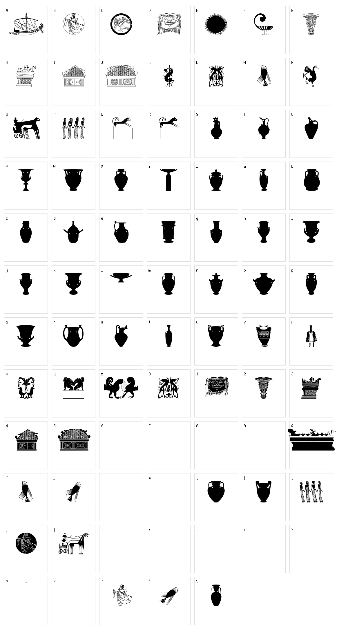 Greek Art Character Set