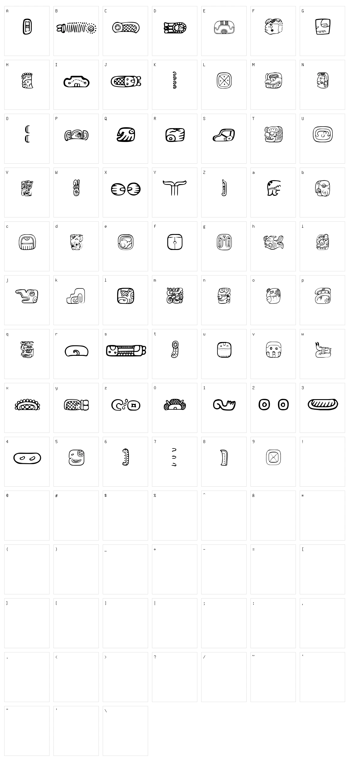MesoAmerica Dings Character Set