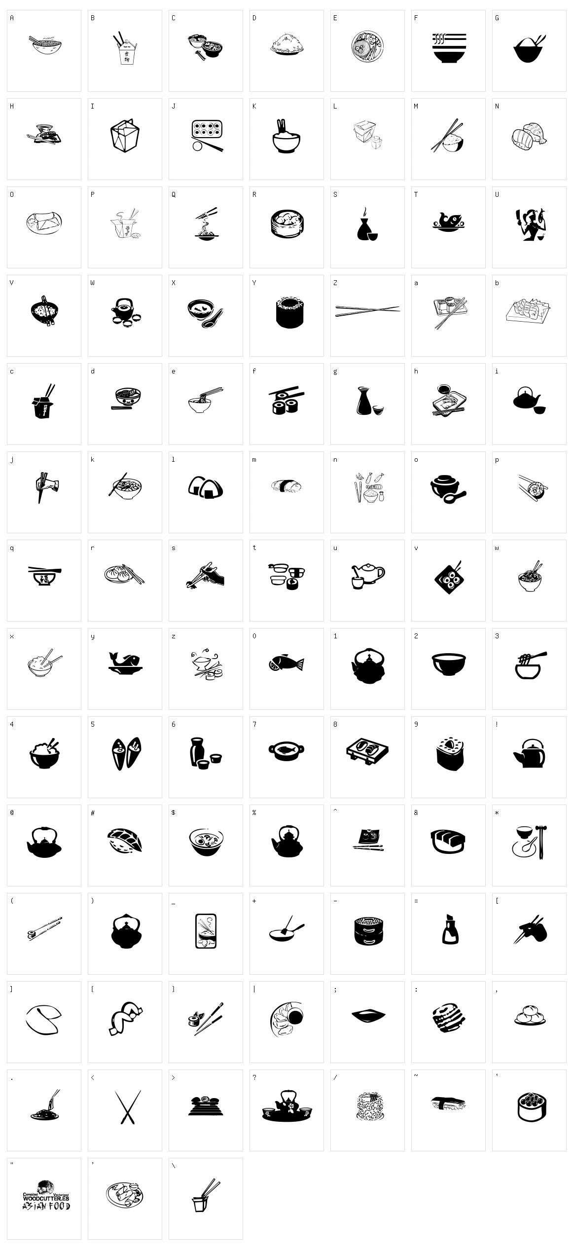 Asian Food Character Set