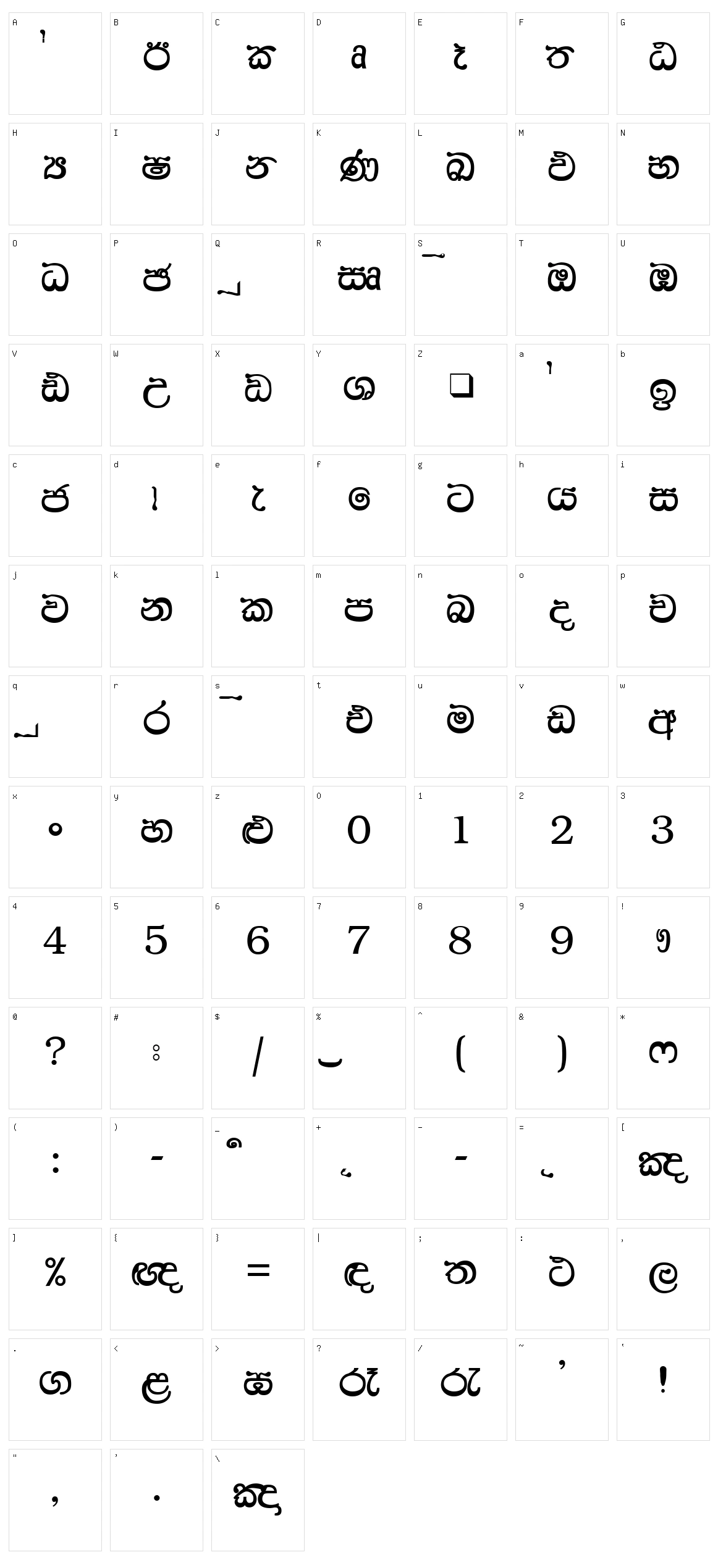 AA-Hansika Character Set