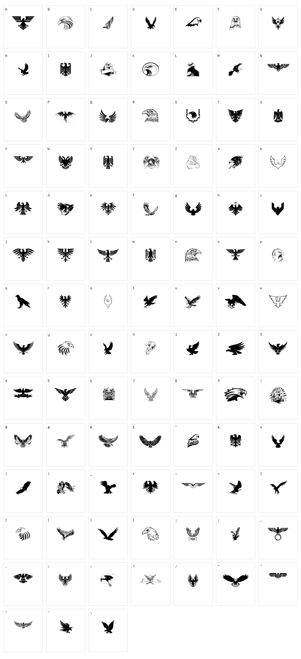 Eagle Character Set
