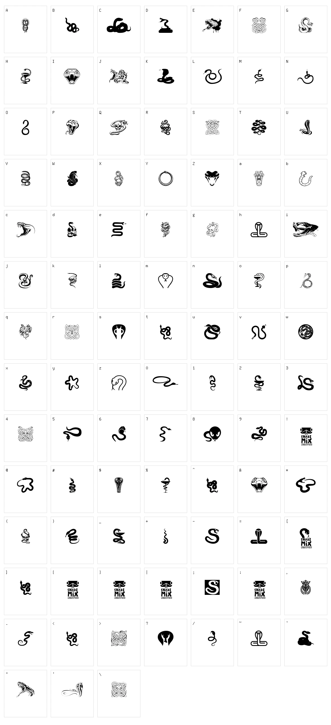 Snake Mix Character Set