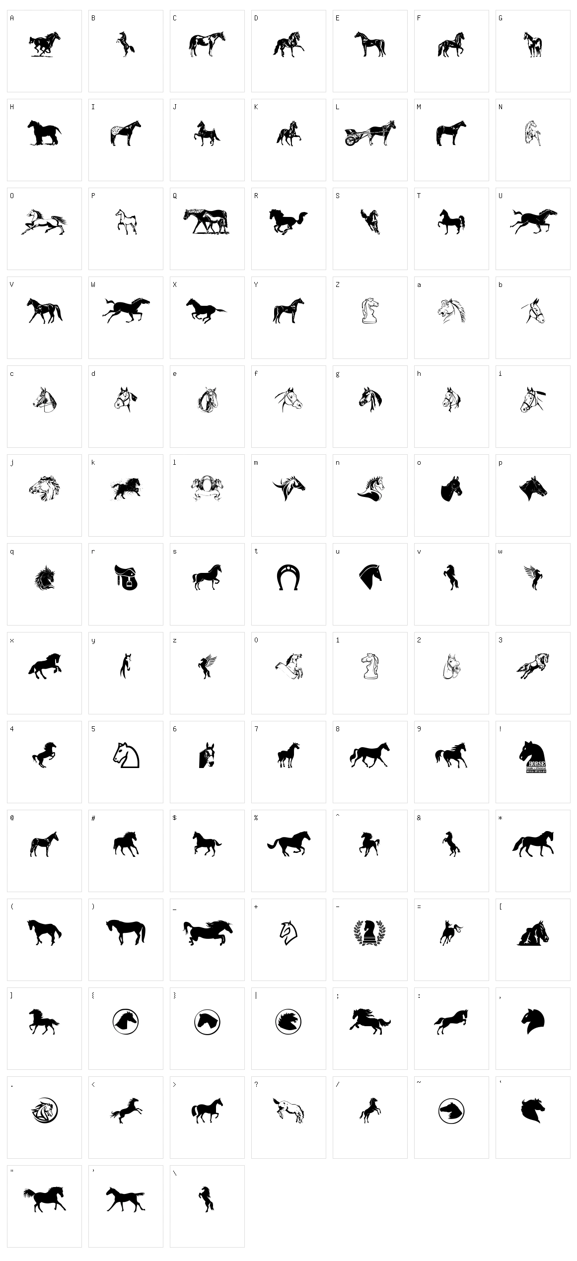 Horse Character Set
