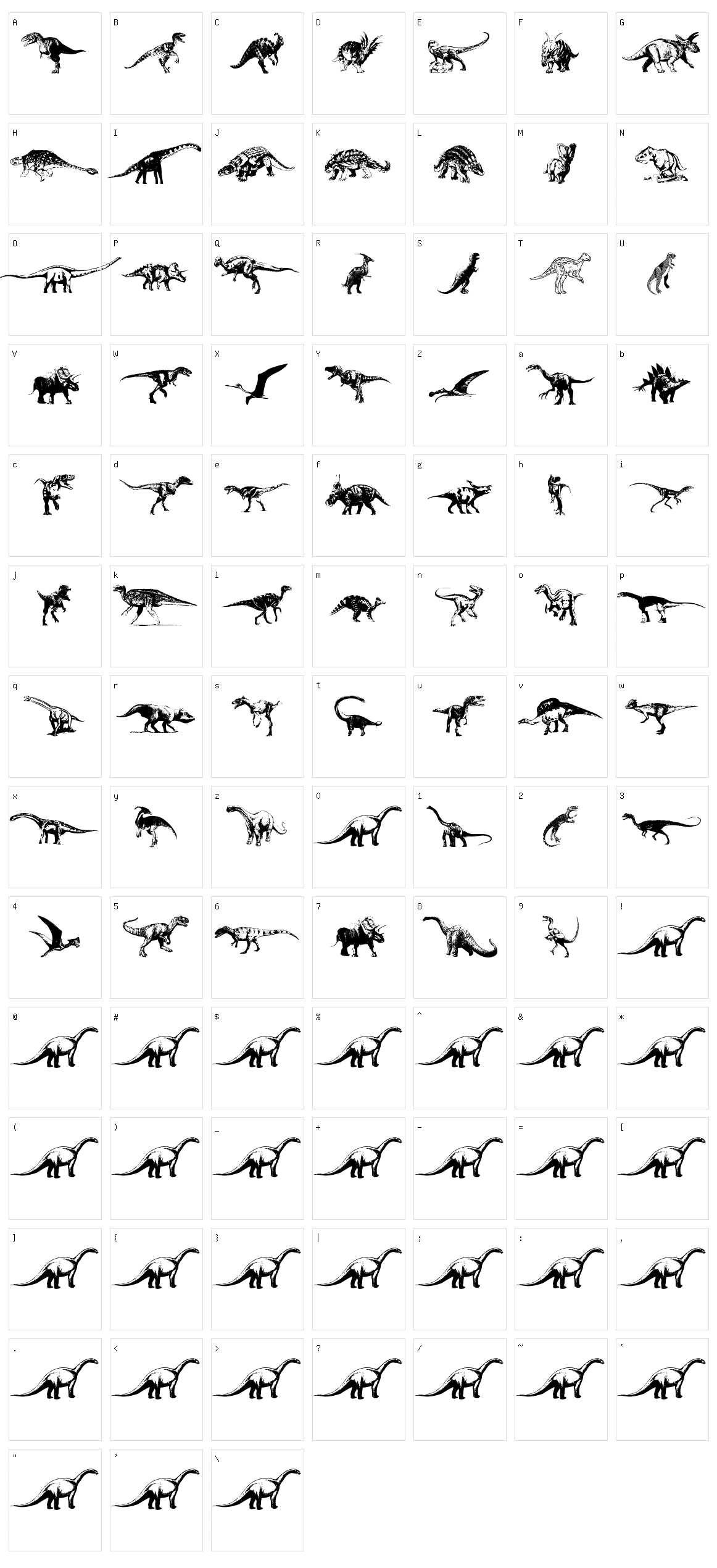 Dinosaurs Character Set