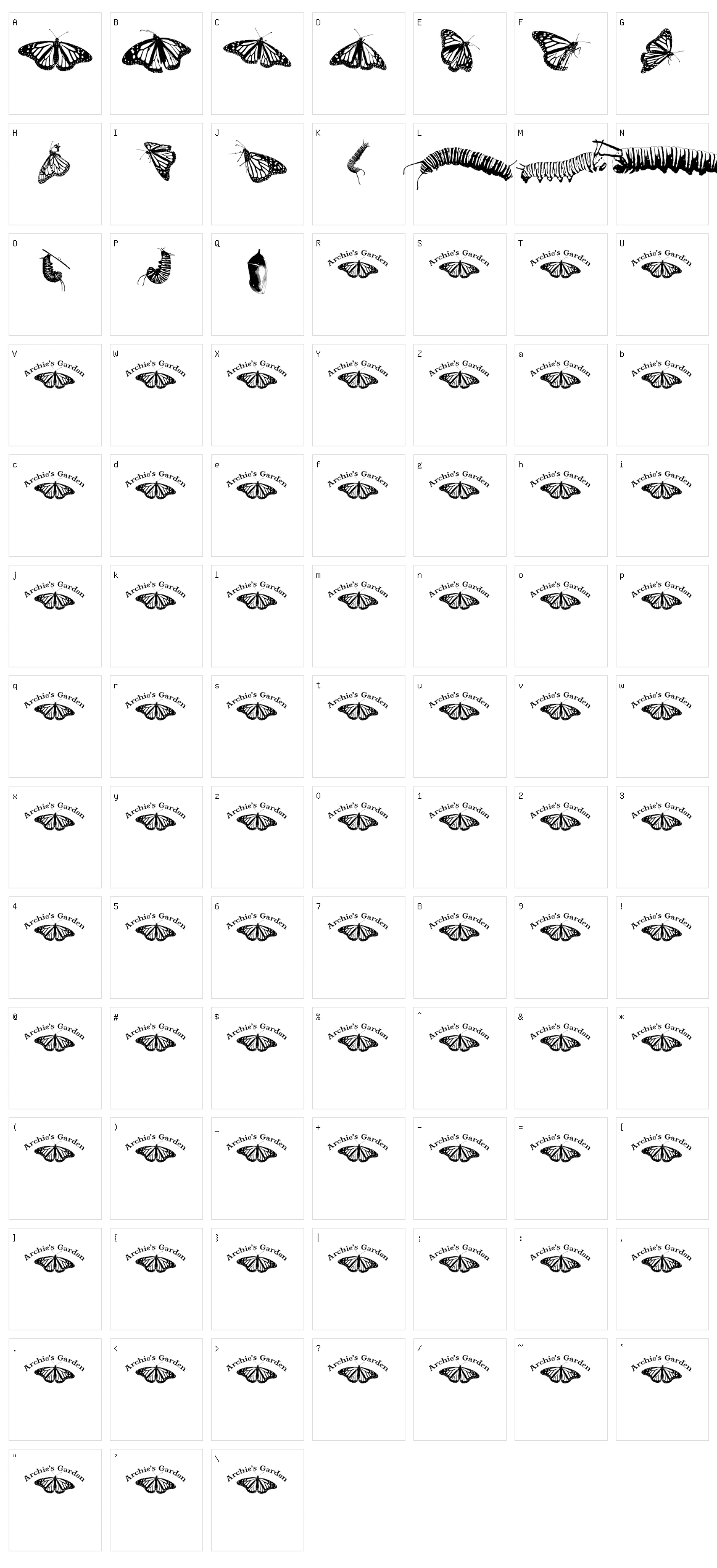 WL Royal Flutter Dingbats Character Set