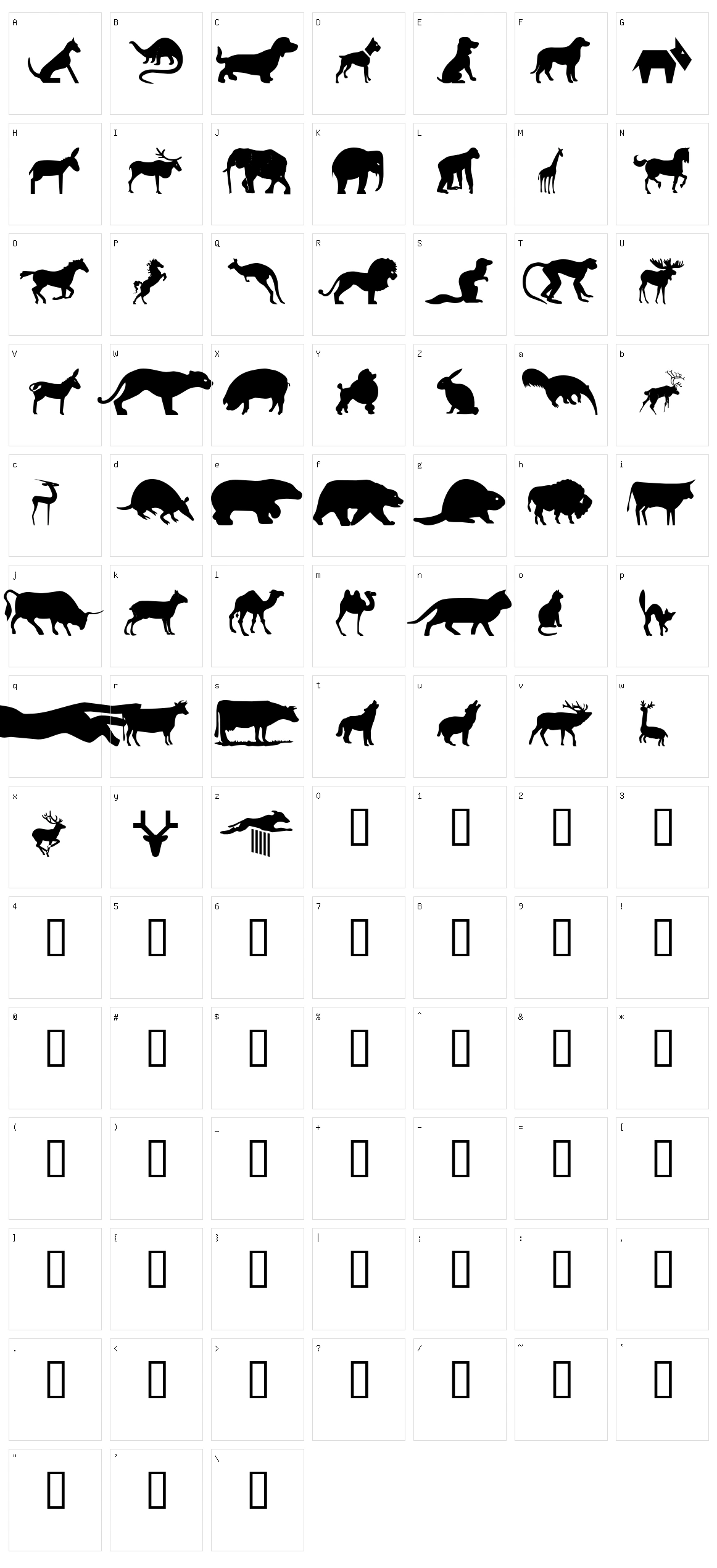 WM Animals 2 Character Set