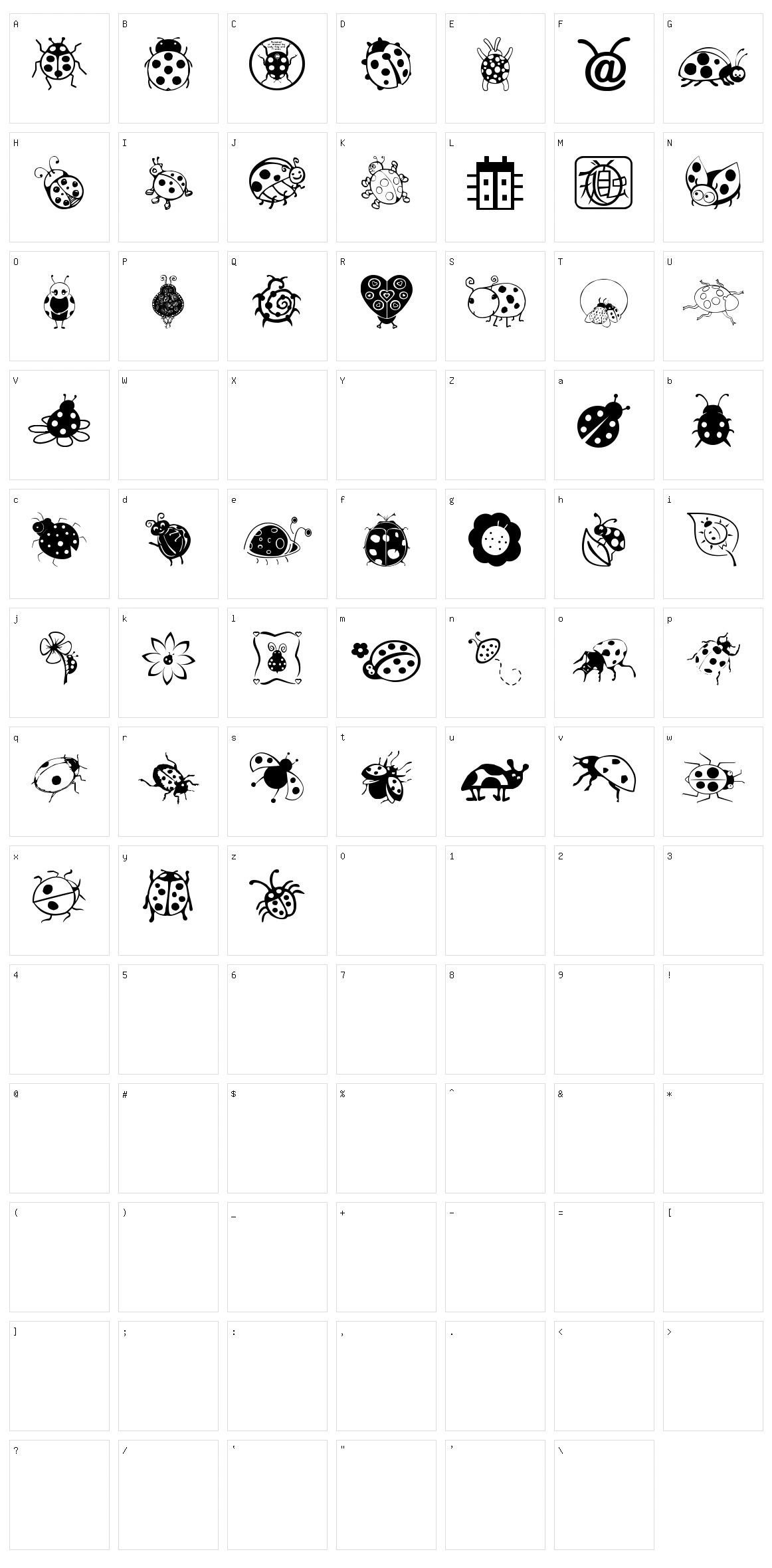 Ladybug Dings Character Set