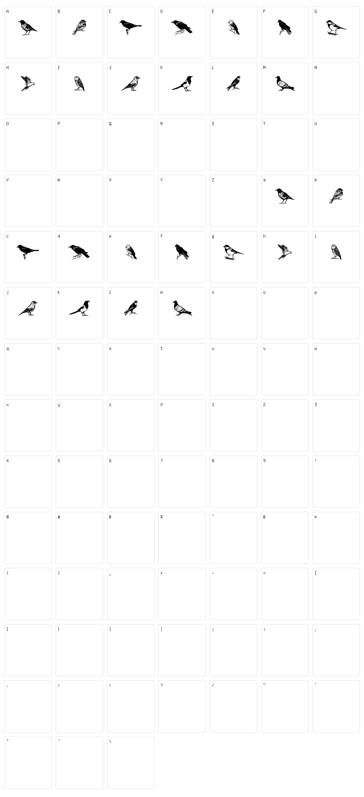 Madarak Character Set