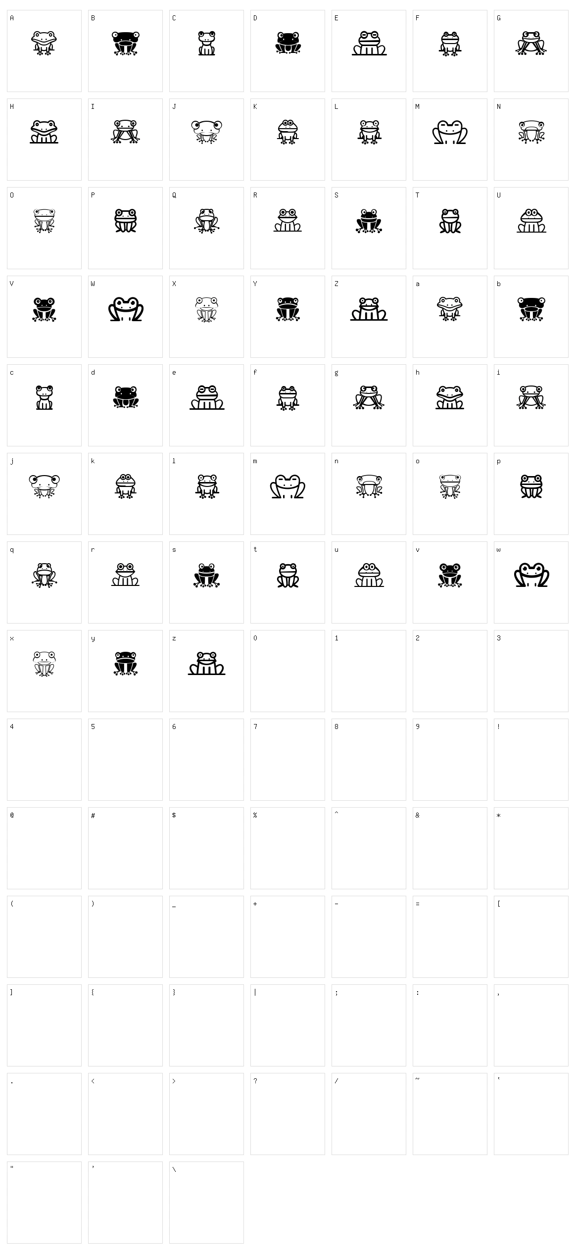 Froggy Character Set