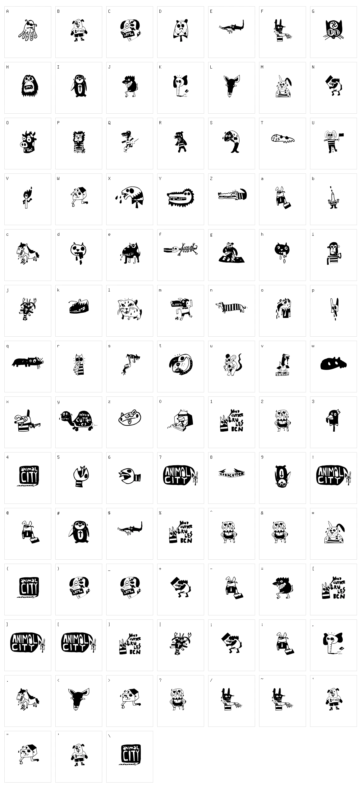 Animal City Character Set