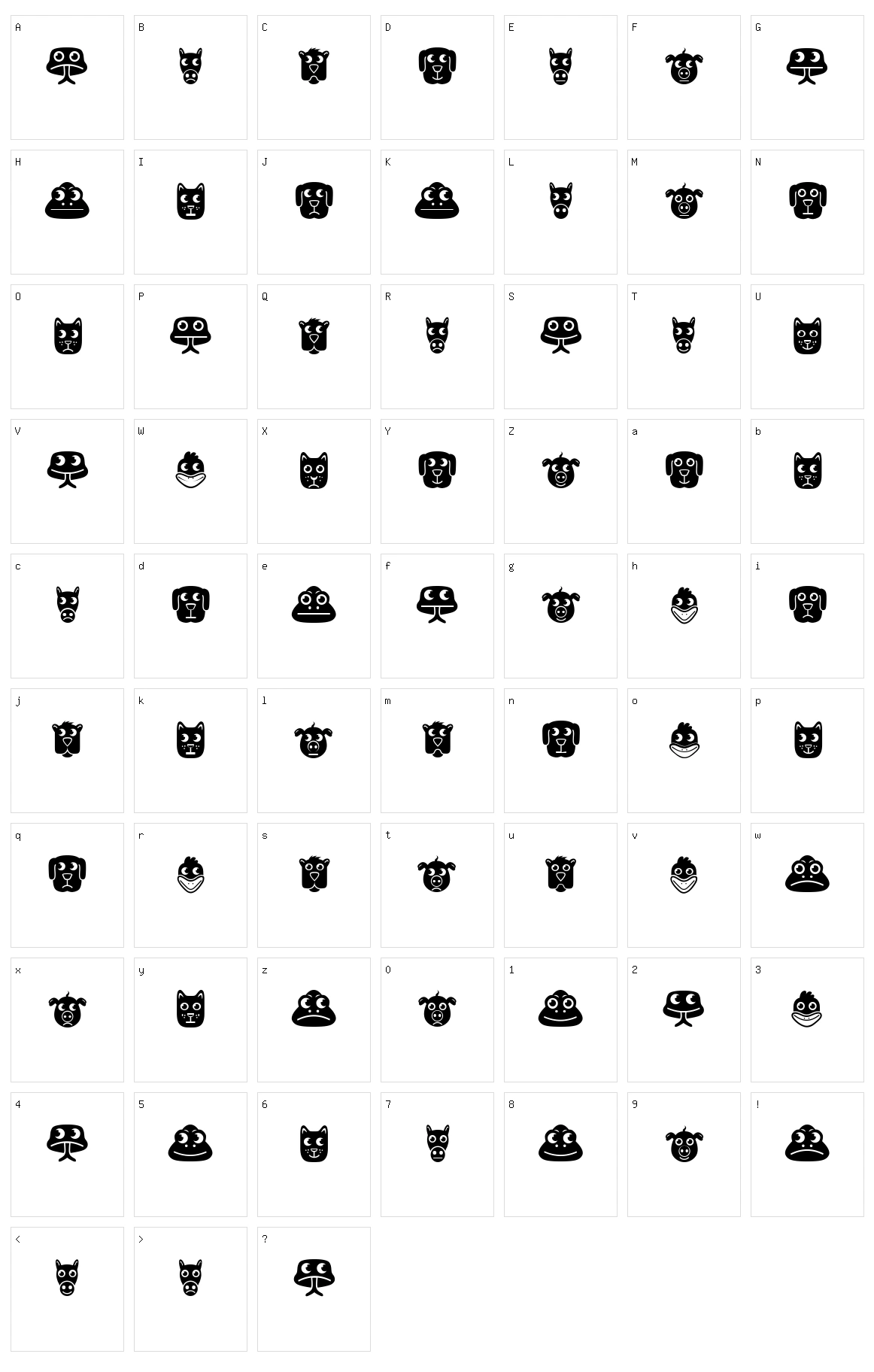 Animales Character Set