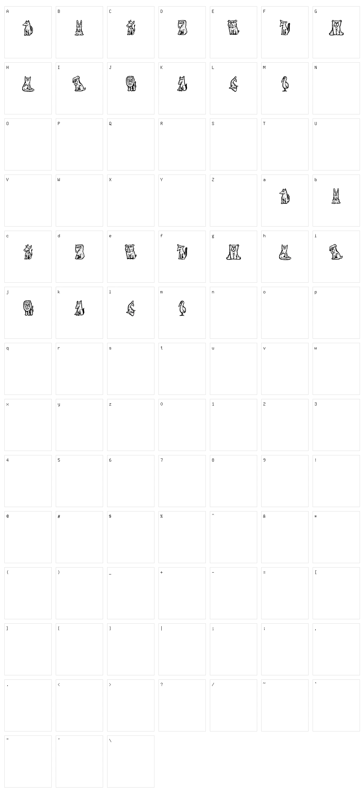 Tierfarm Character Set