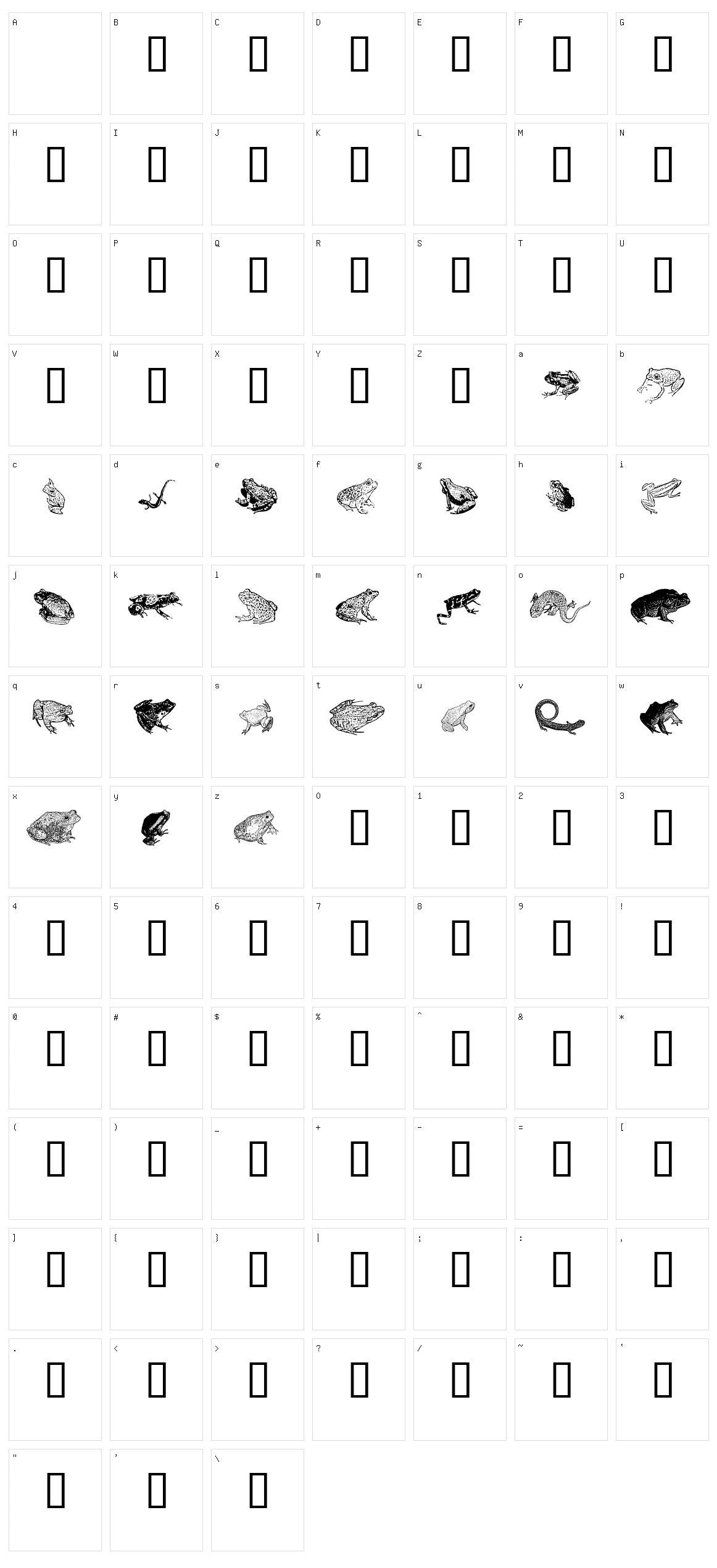 AmphibiPrint Character Set