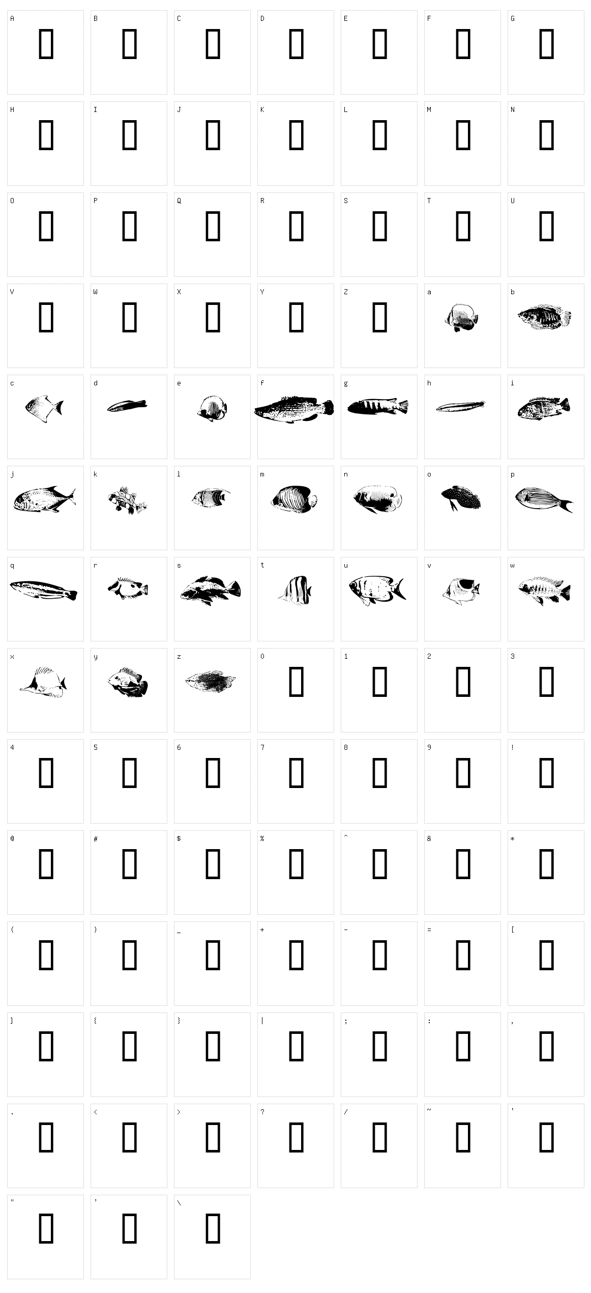FishyPrint AOE Character Set