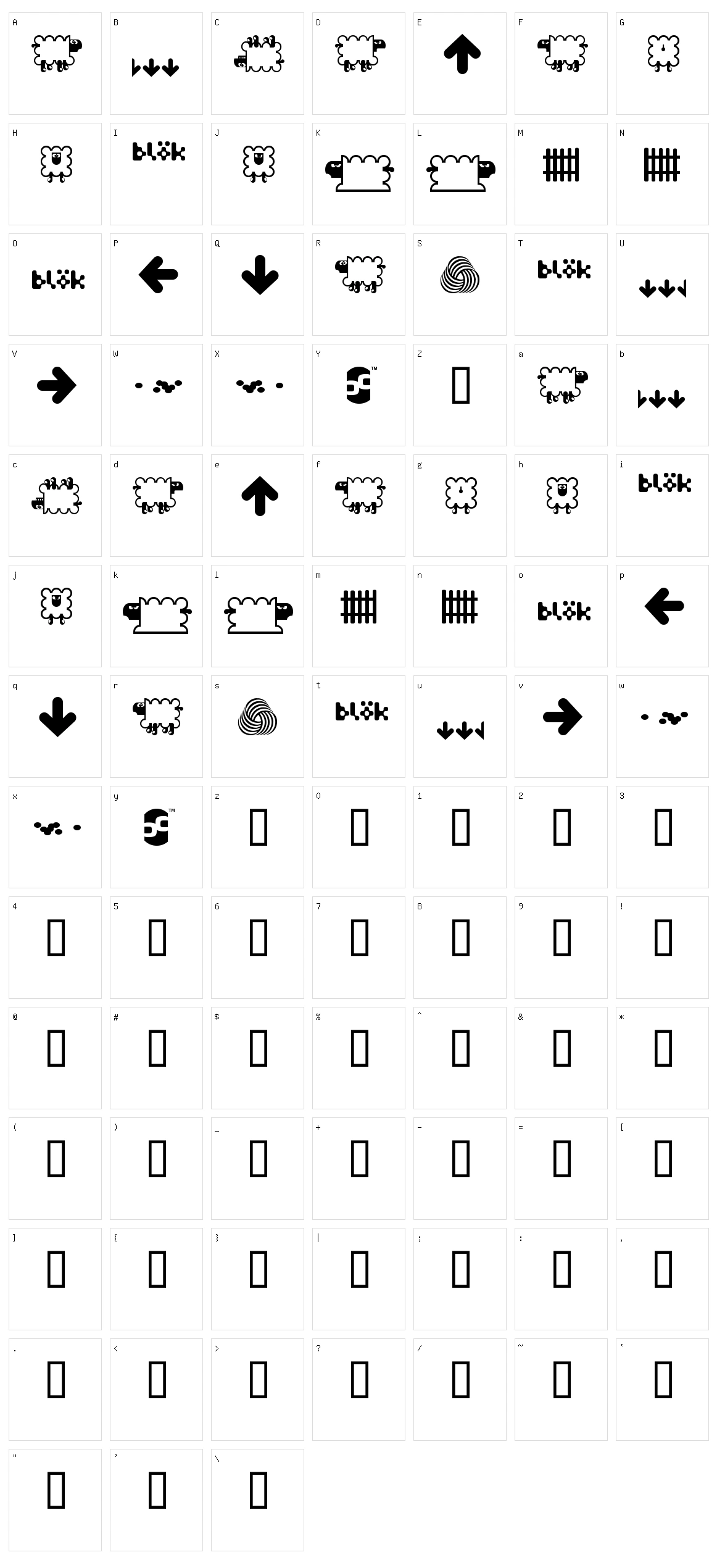 BD Flossy Character Set