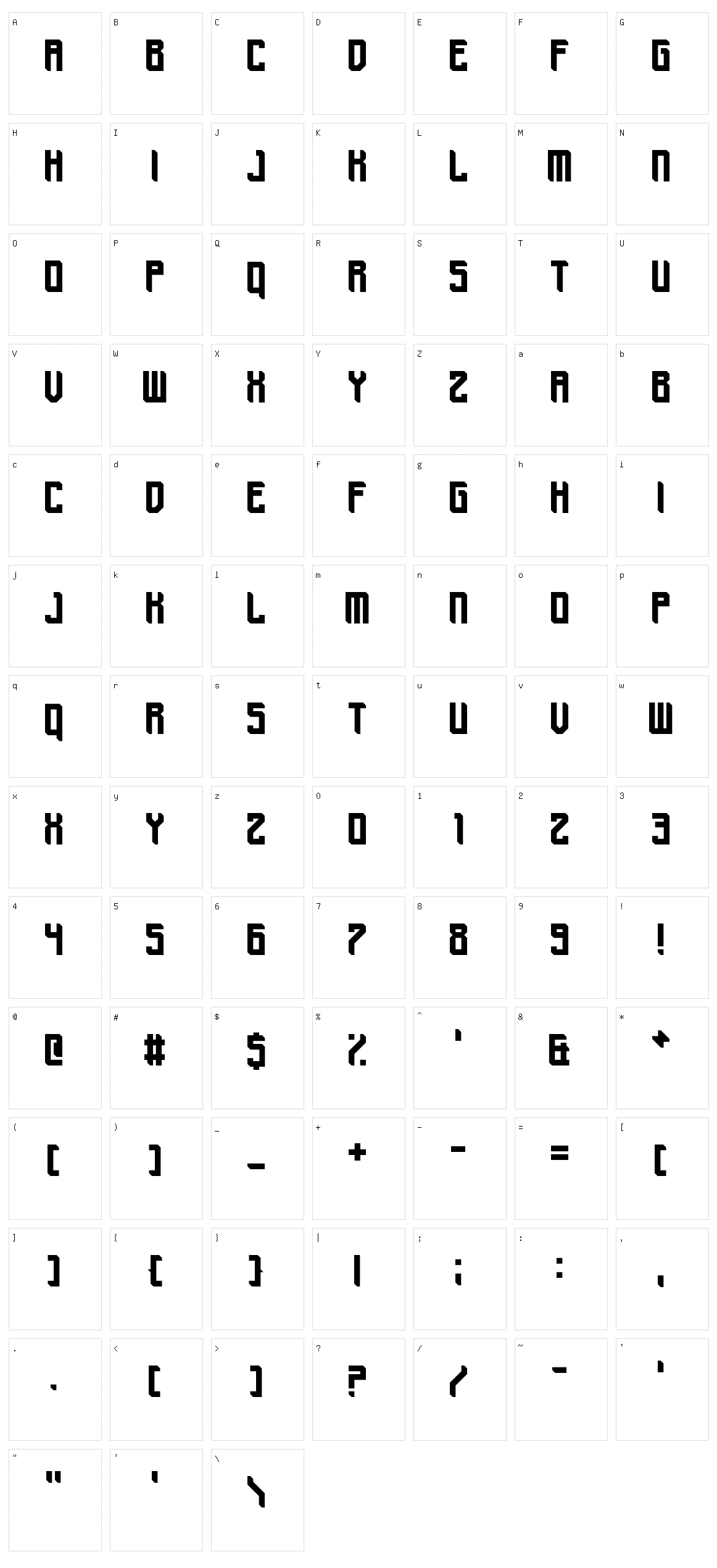 Chisholm Heliport Character Set
