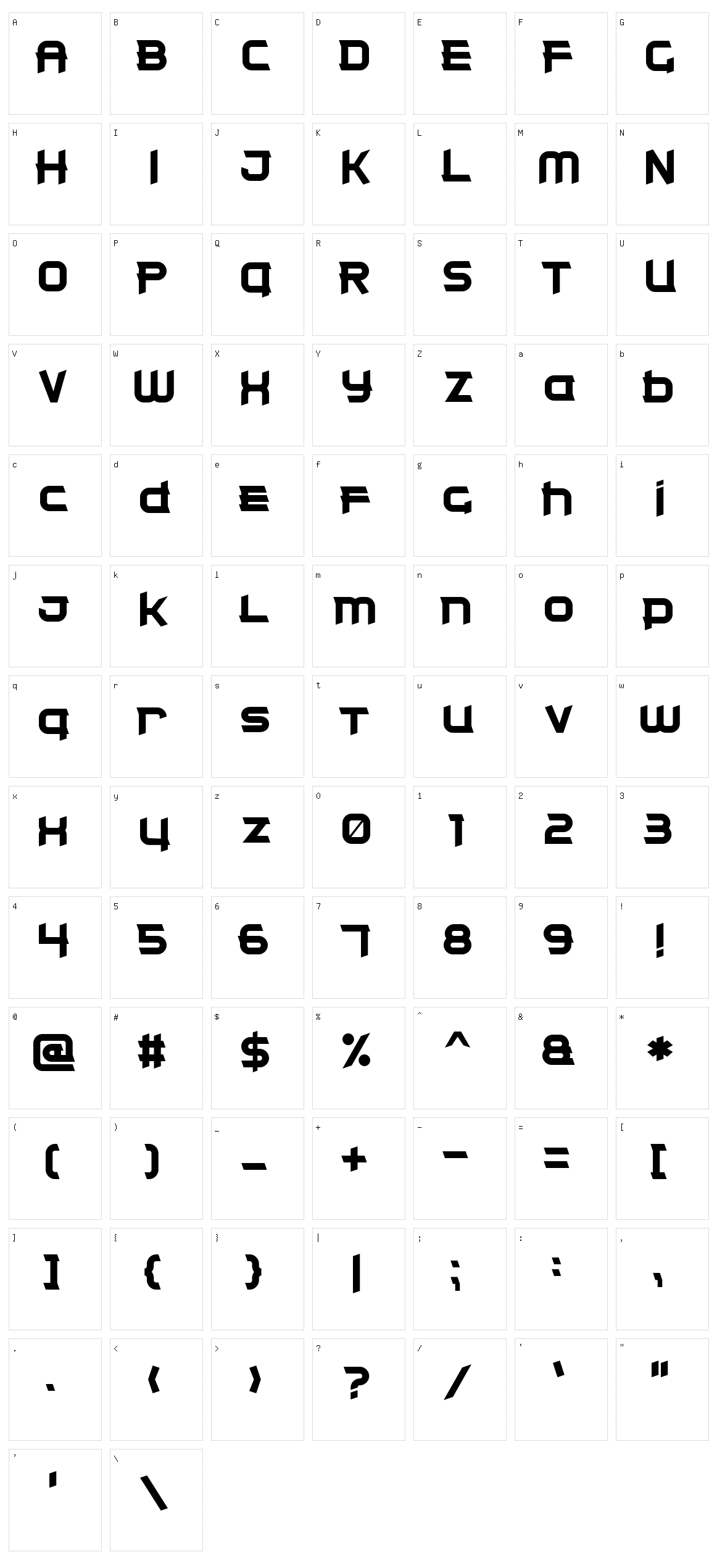 Clear Metal 7 Character Set