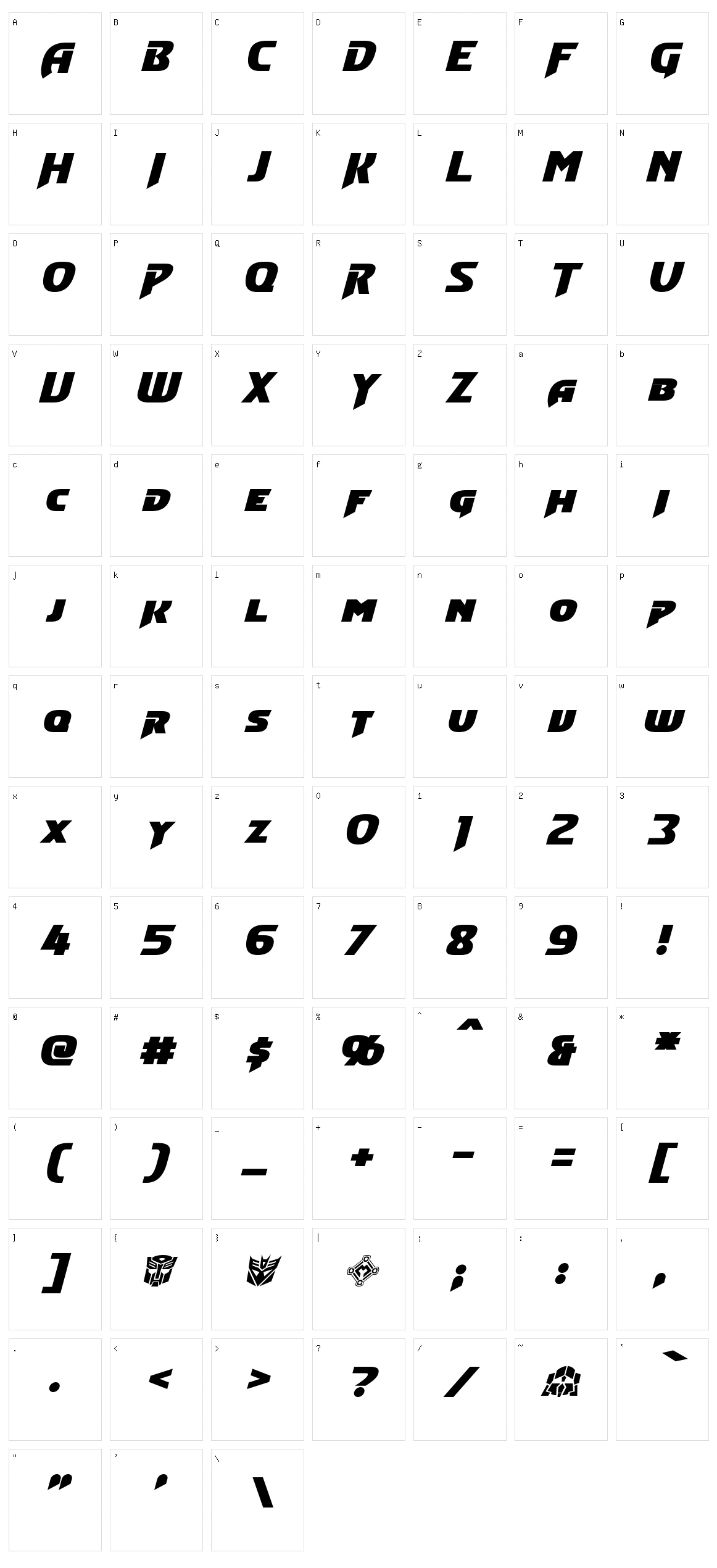 Convoy Character Set