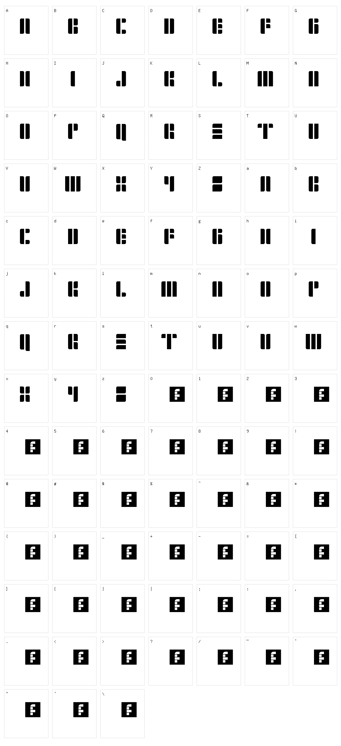 Copper Four Character Set