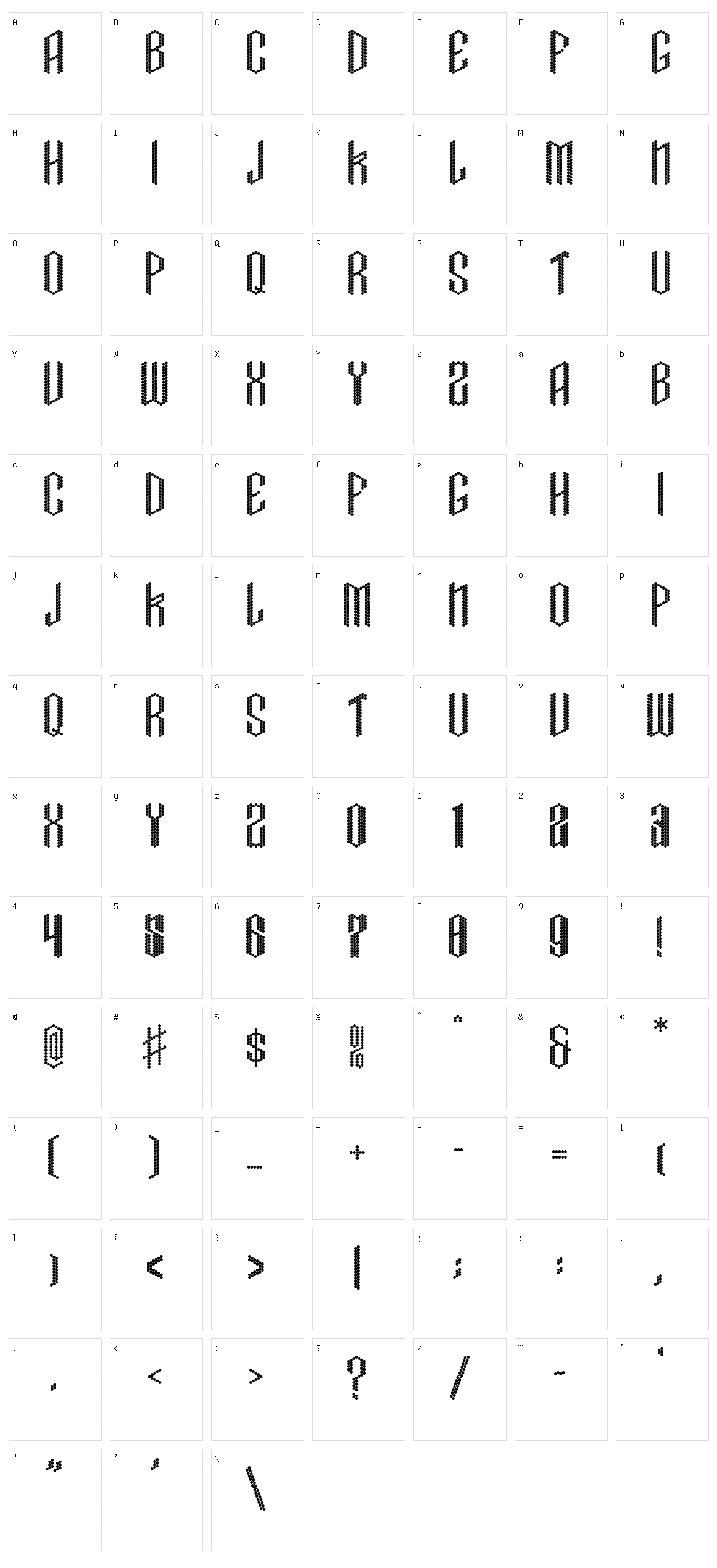 Crissco FP Character Set