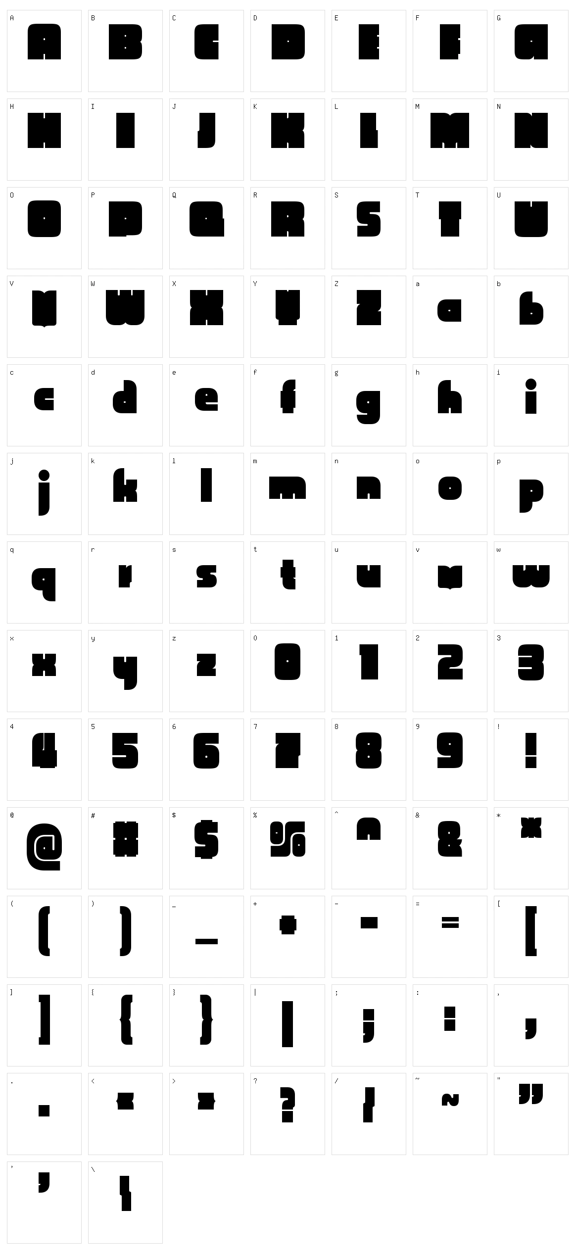 CubeFarm Latin Character Set