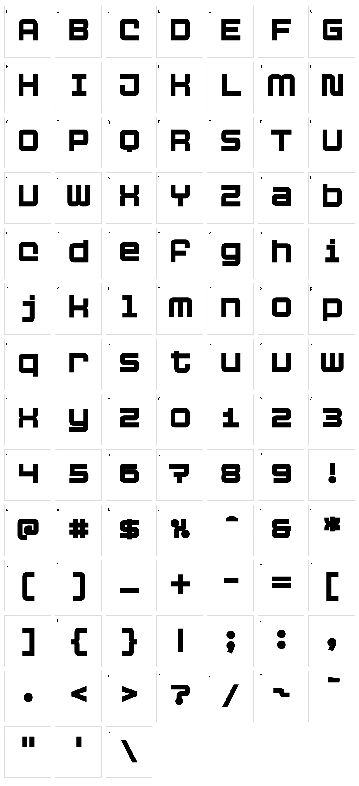 Cubest Character Set