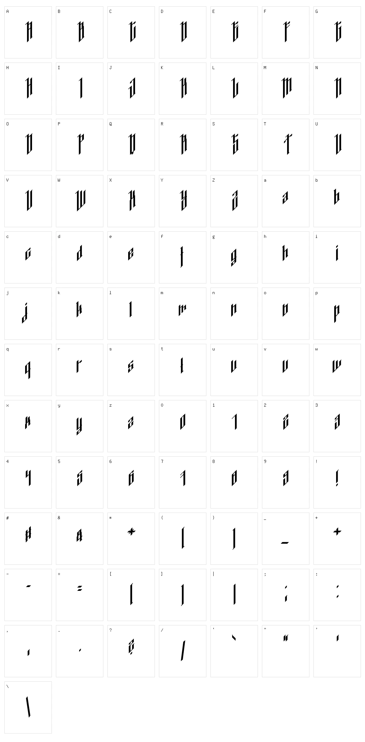 Dancing DL Character Set