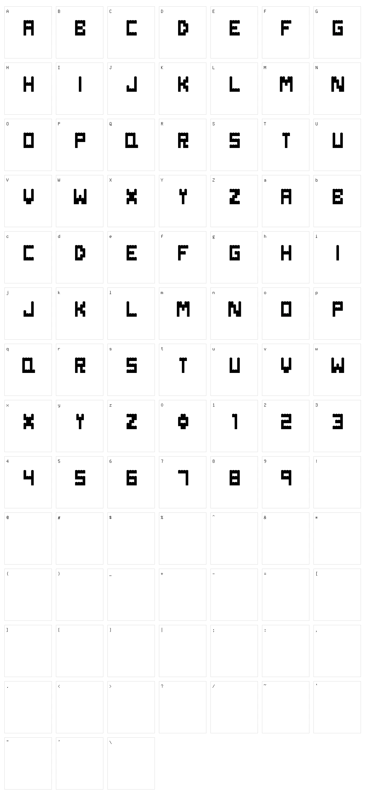 Danish Bricks Character Set