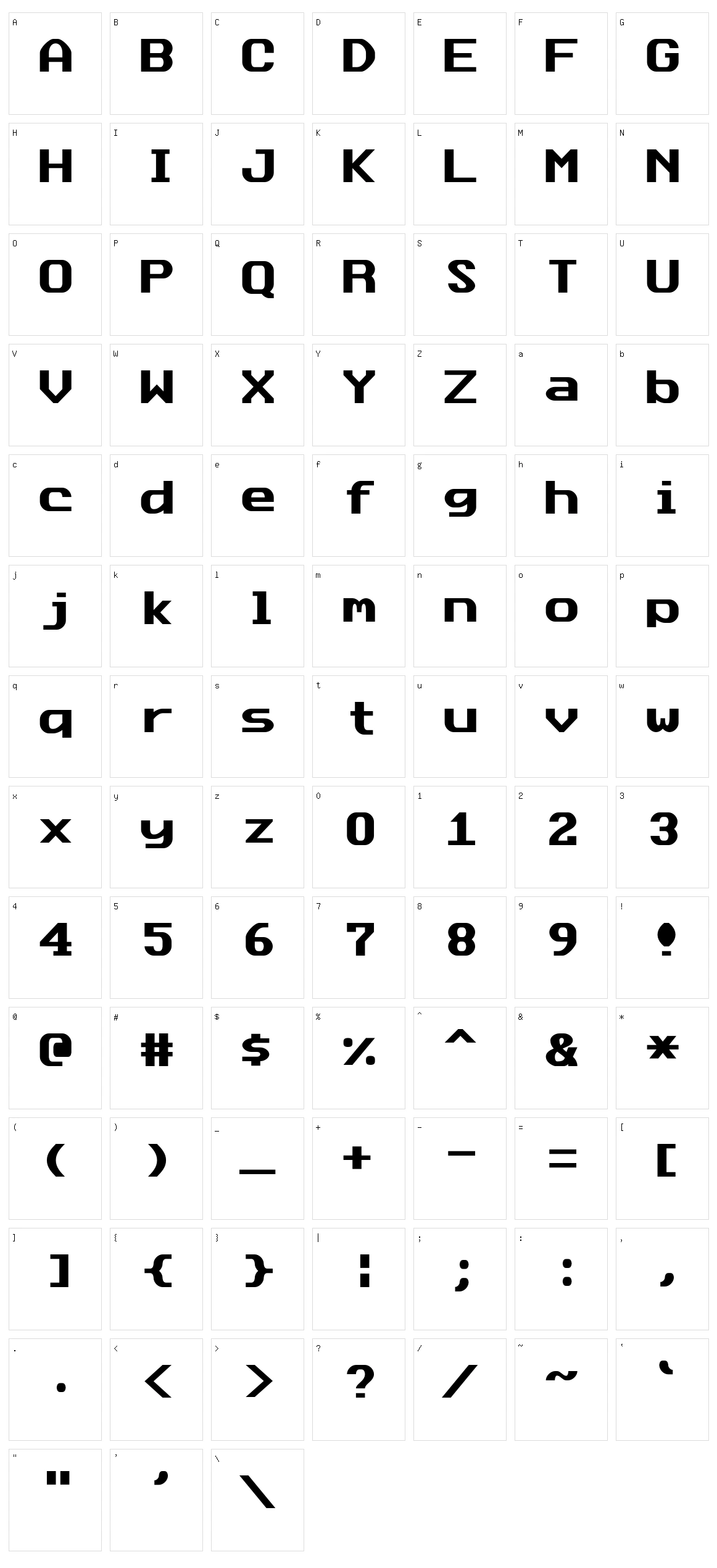 Data Sun Character Set