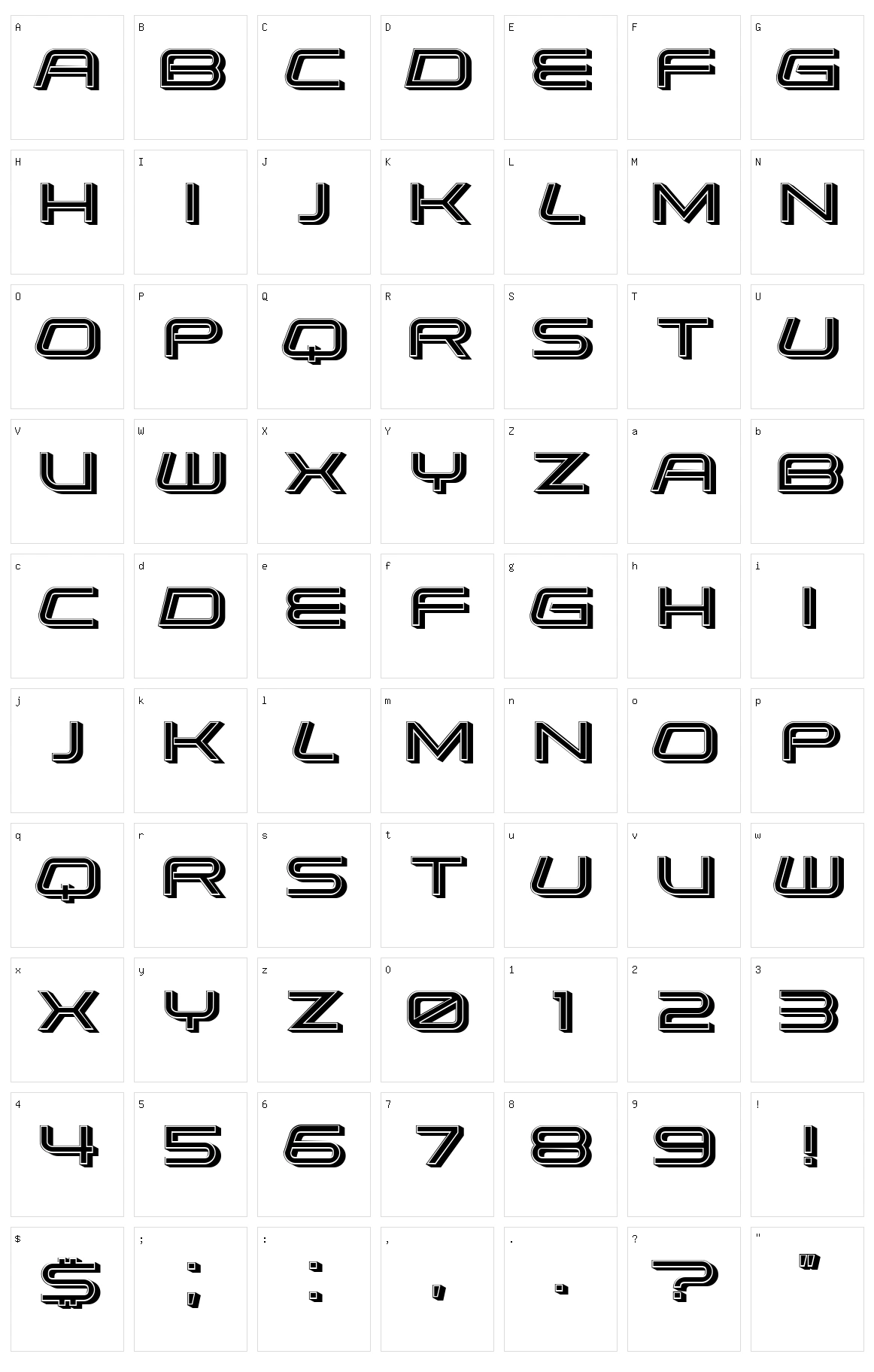 Debitant Character Set