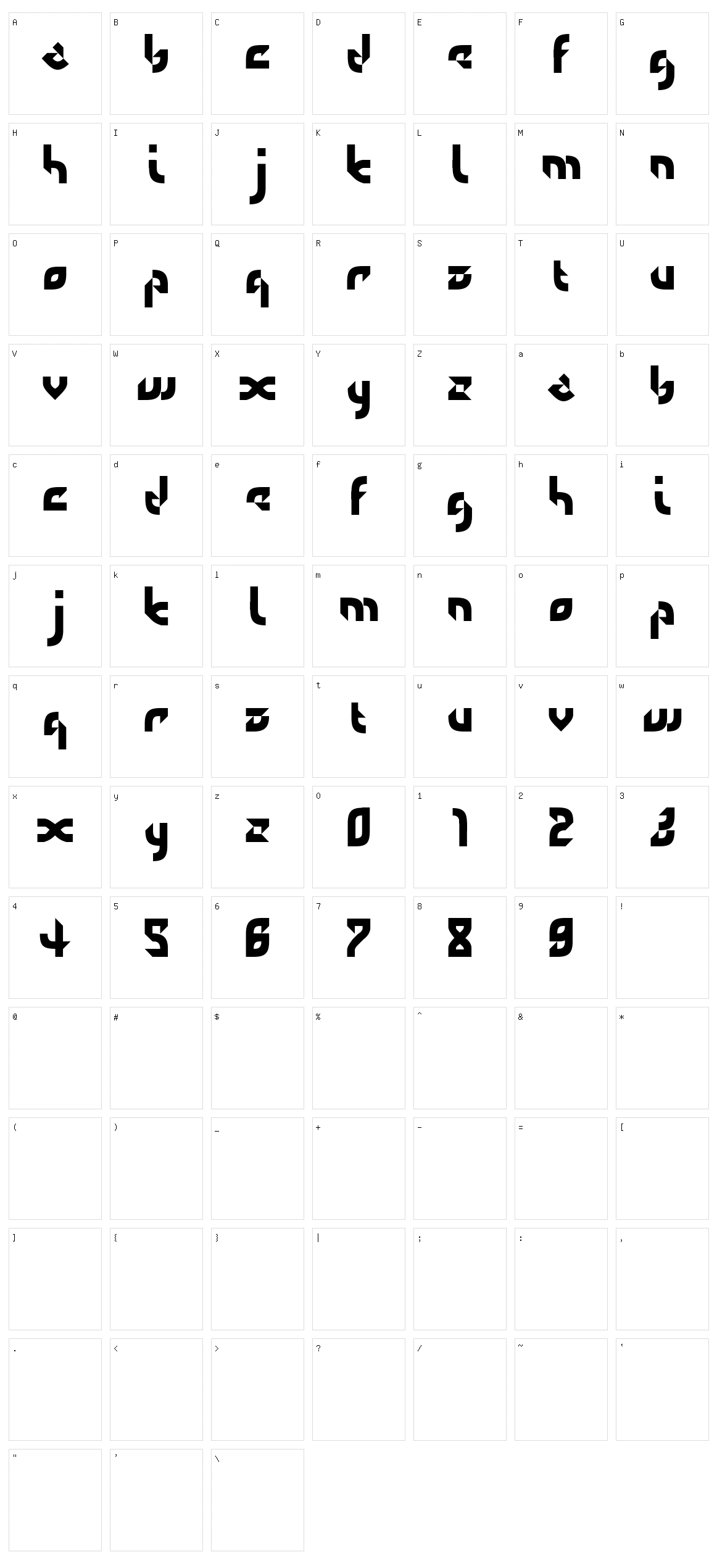 DefaultError Character Set