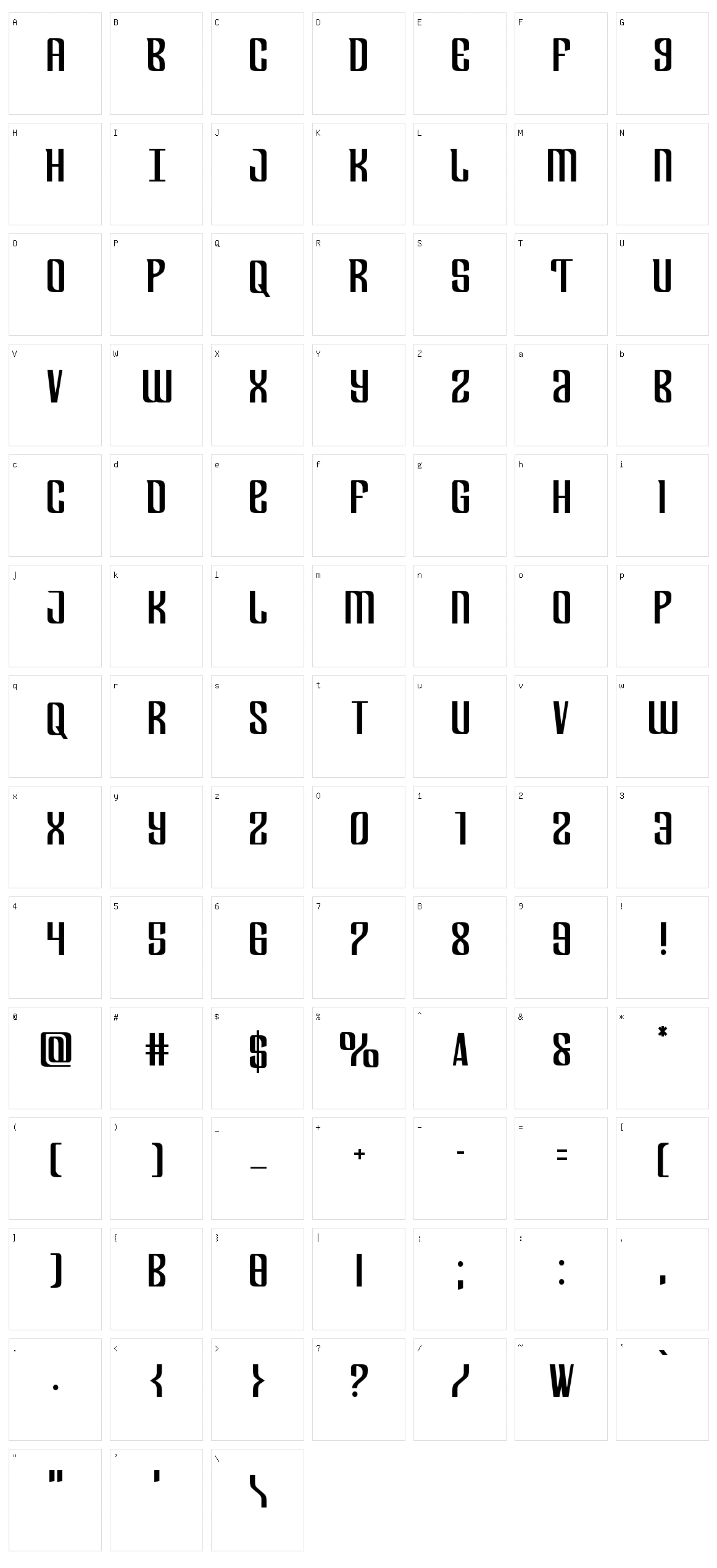 Department H + K Character Set