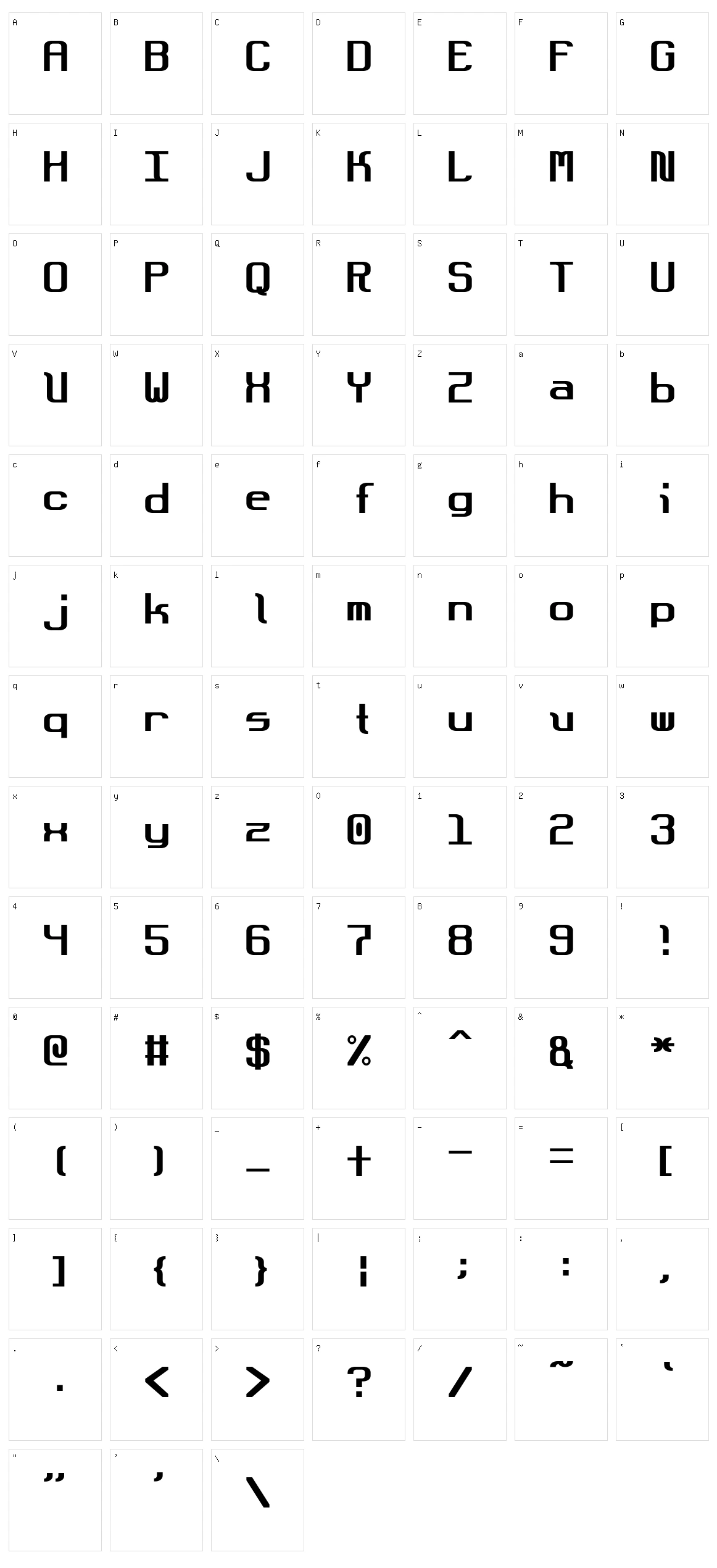Dot Boundary Character Set